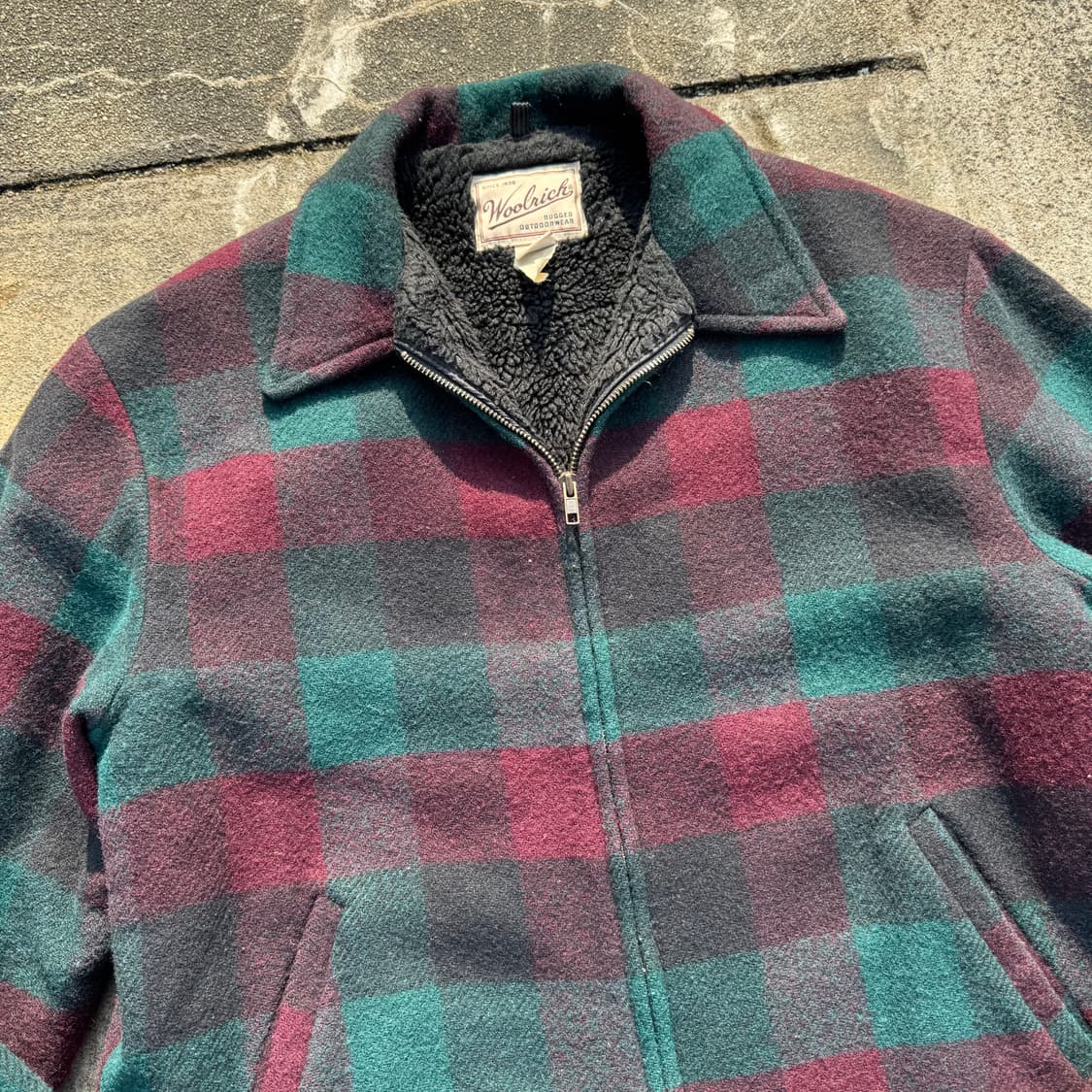 [L] Woolrich 울리치 체크 울 쉐르파 자켓 상품이미지6