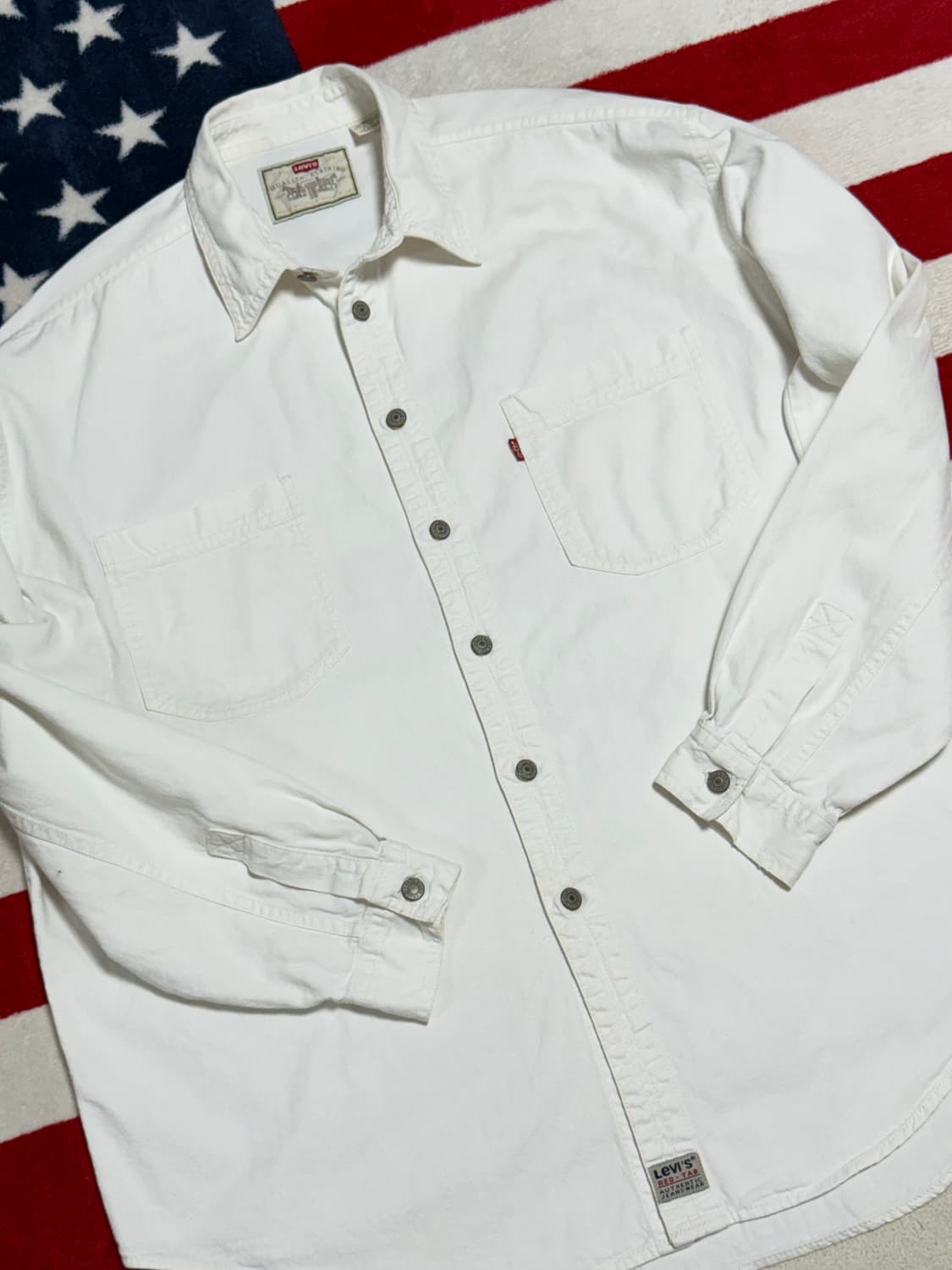 리바이스 아이보리 데님 워크셔츠 Levi’s Work Shirt [XL] 상품이미지5