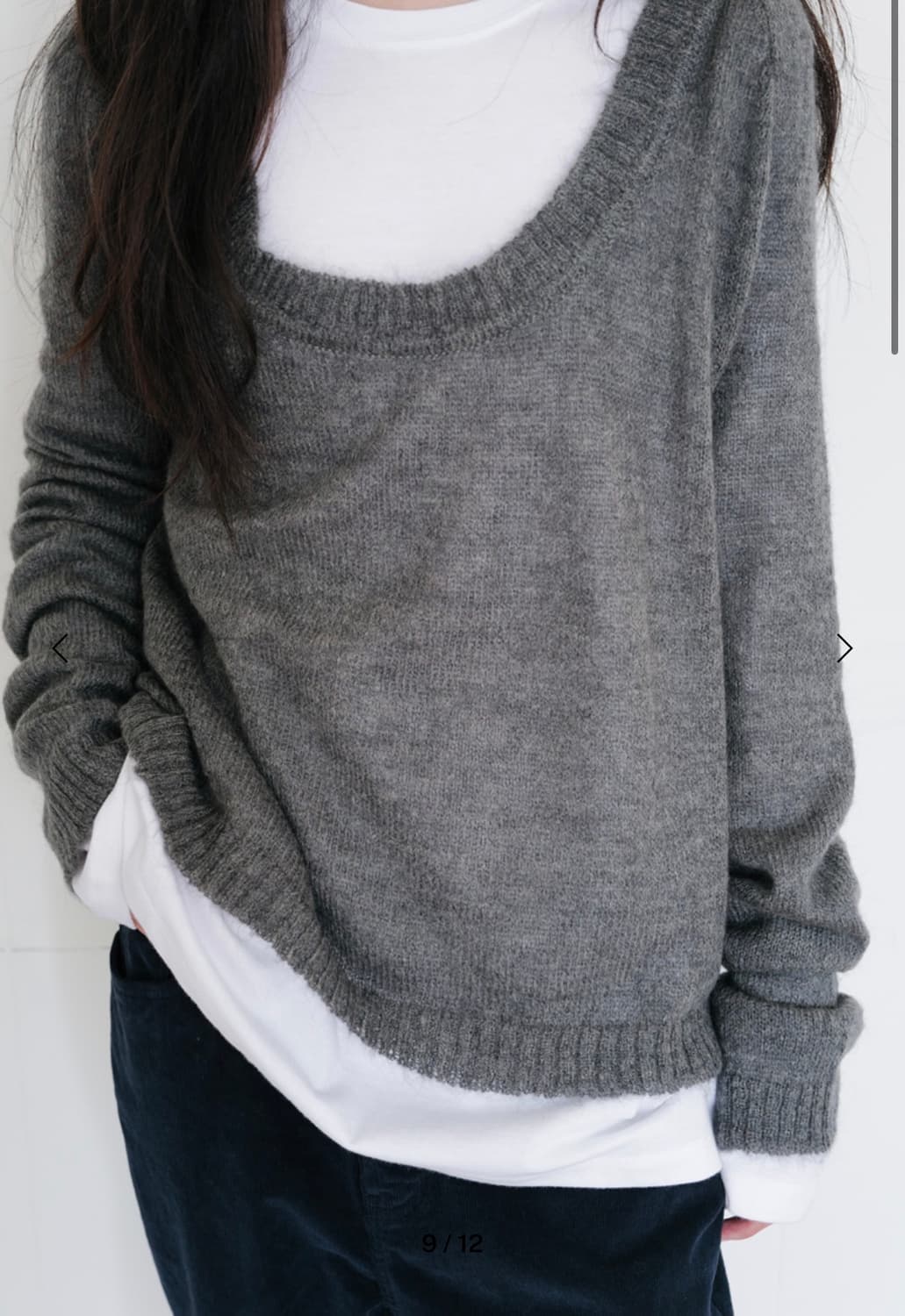 리포스 KID MOHAIR U-NECK KNIT (D GREY) 상품이미지5