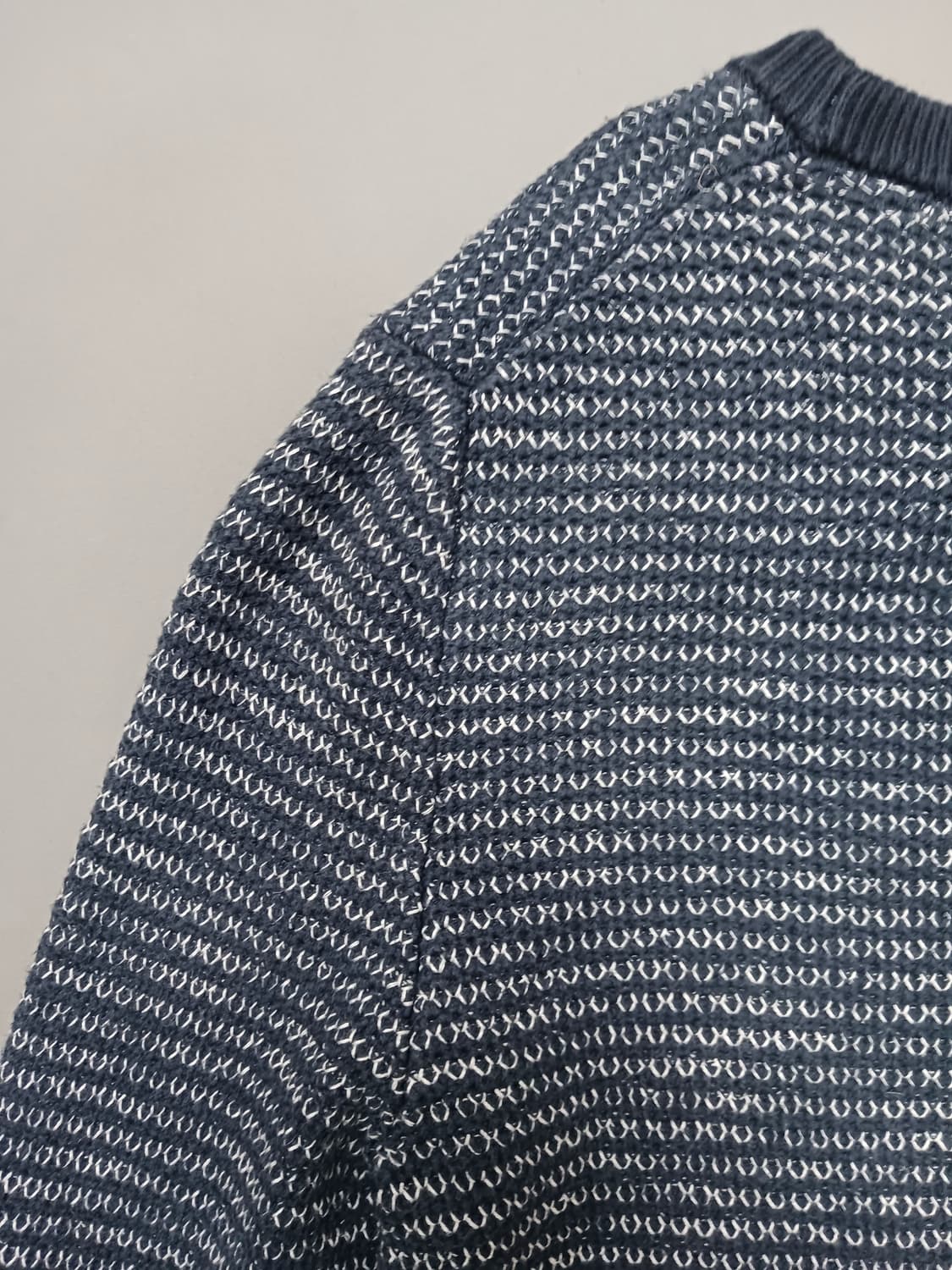 [M] 타미힐피거 패턴 코튼 니트 스웨터 네이비 상품이미지9