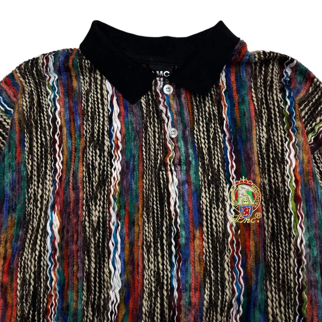 LMC 에스닉 스트라이프 패턴 블랙 카라 니트 L 상품이미지4