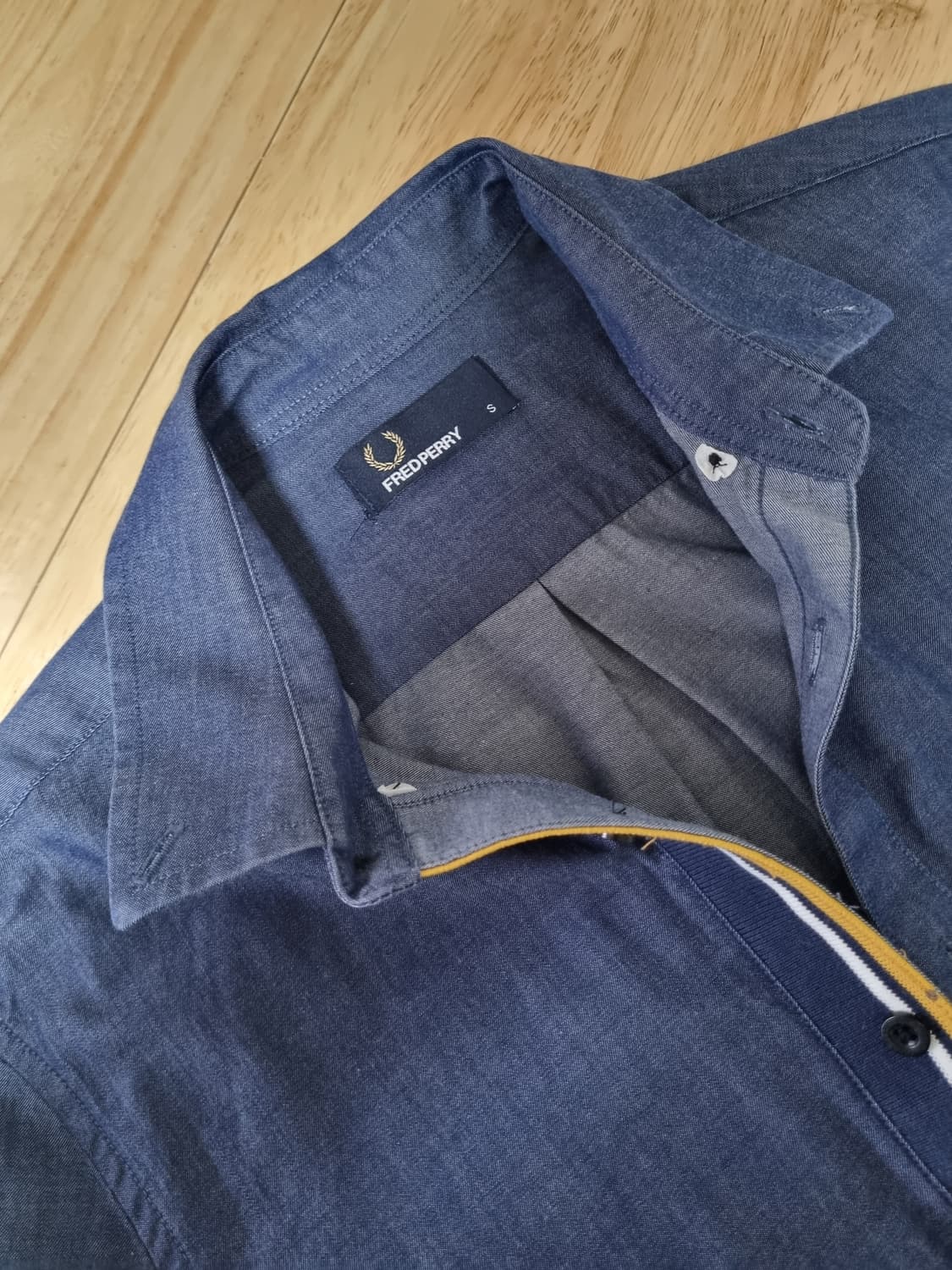 프레드페리(FRED PERRY) 남색 옥스퍼드 셔츠 상품이미지3