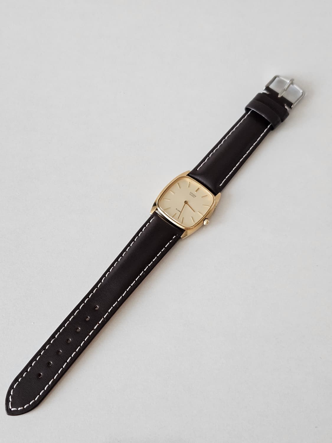 빈티지 시티즌 알람 쿼츠 빈티지 가죽 시계 상품이미지5