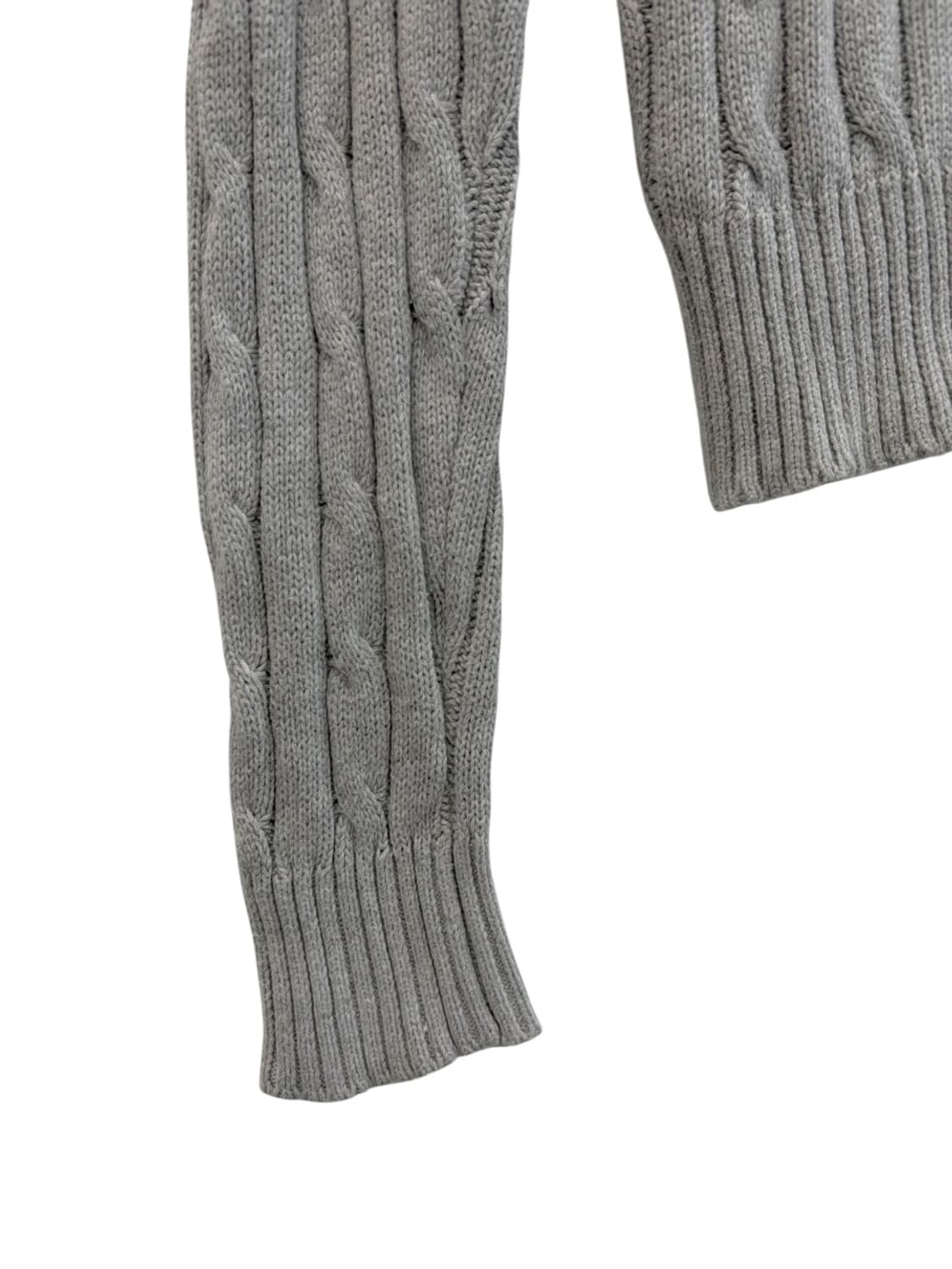 폴로 꽈배기 브이넥 니트 그레이 (L) 상품이미지5