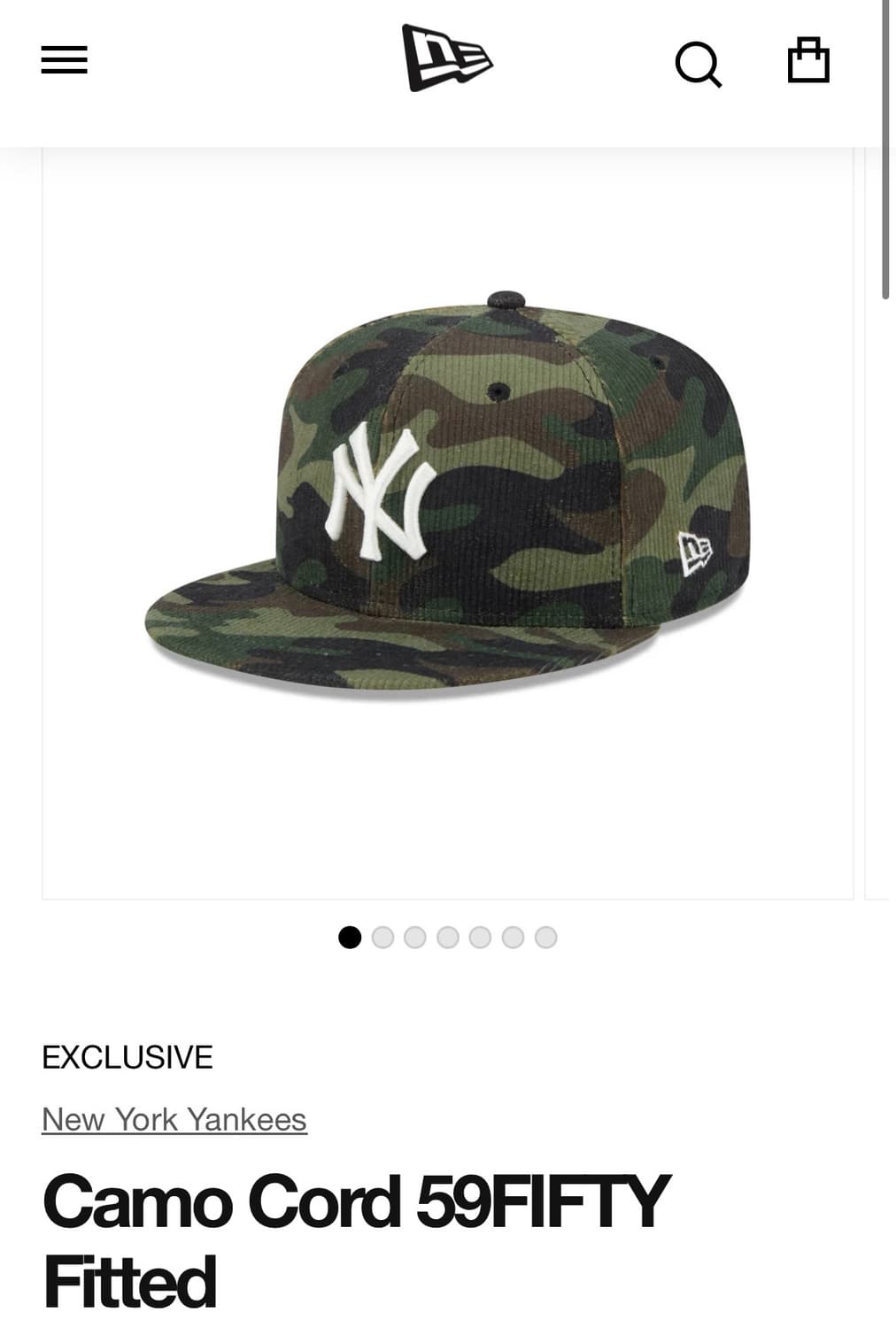 뉴에라 양키스 카모 코드 59FIFTY 피티드캡 상품이미지1