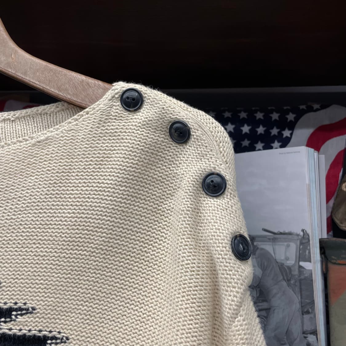 폴로 랄프로렌 LRL 아즈텍 패턴 웨스턴 숄더 버튼 니트 스웨터 상품이미지4