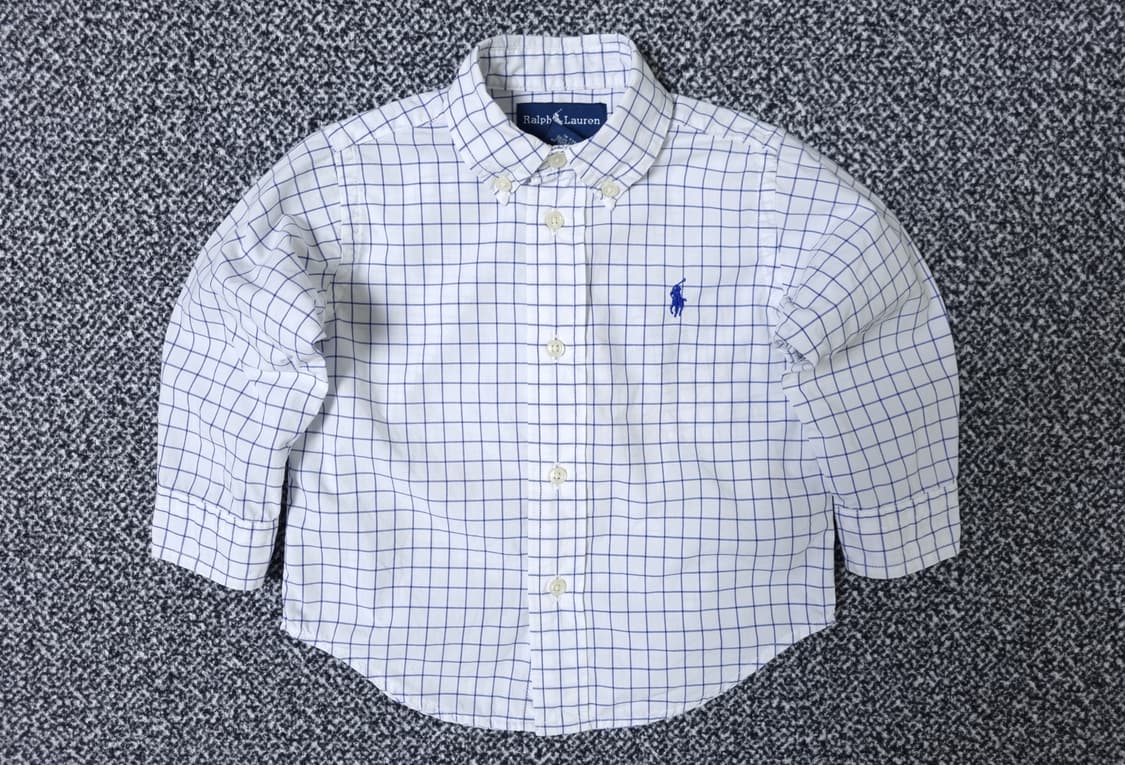 [무료배송][18M]폴로 베이비 체크 셔츠 남방 상품이미지1