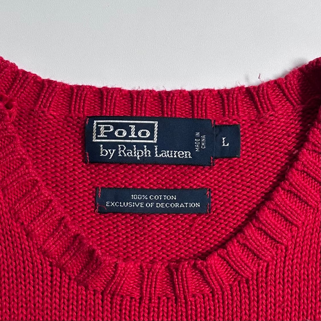 폴로 랄프로렌 레드 코튼 니트 상품이미지5