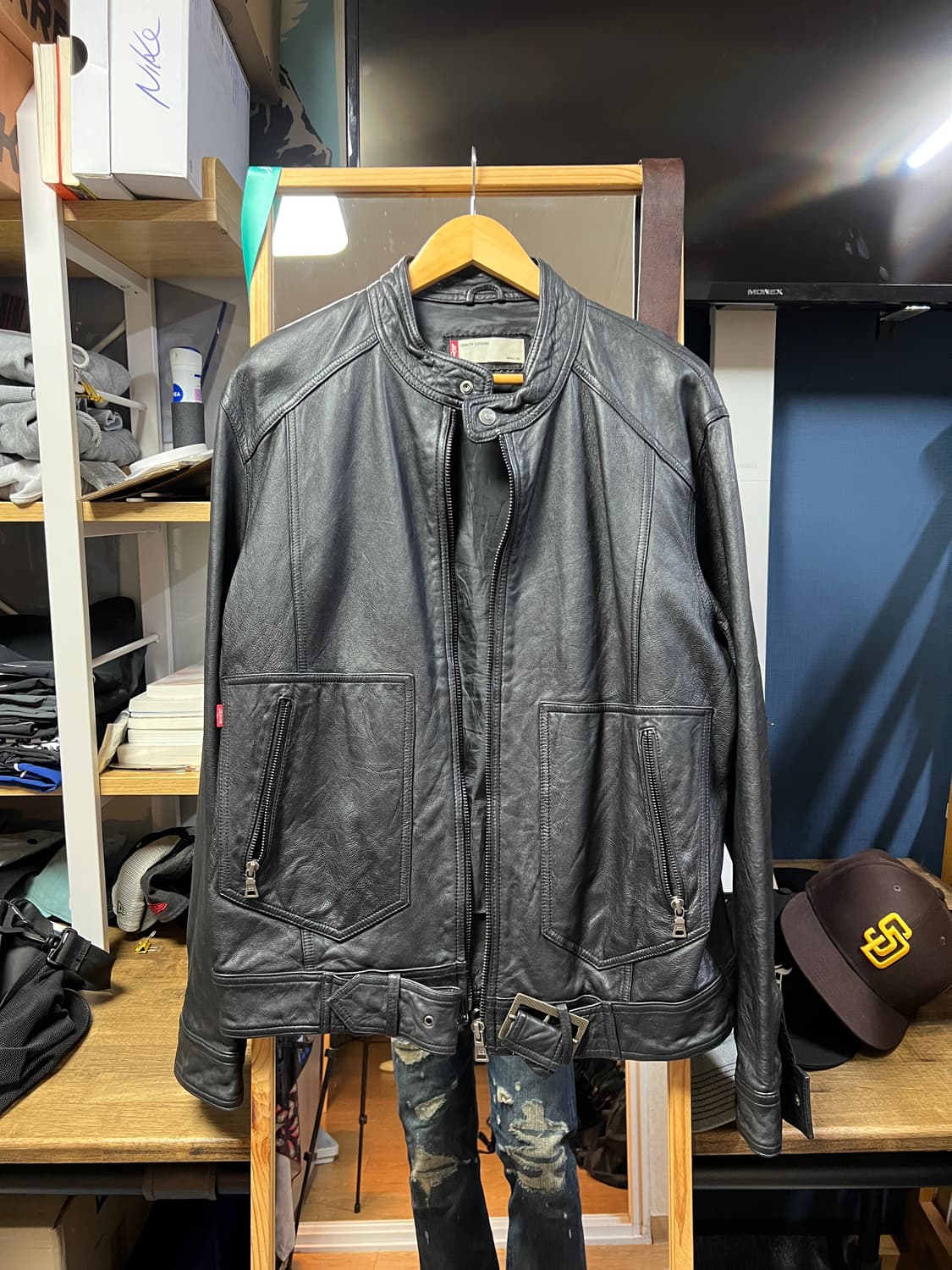 리바이스 LEVIS 레더 라이더 재킷 XL / 105 상품이미지3