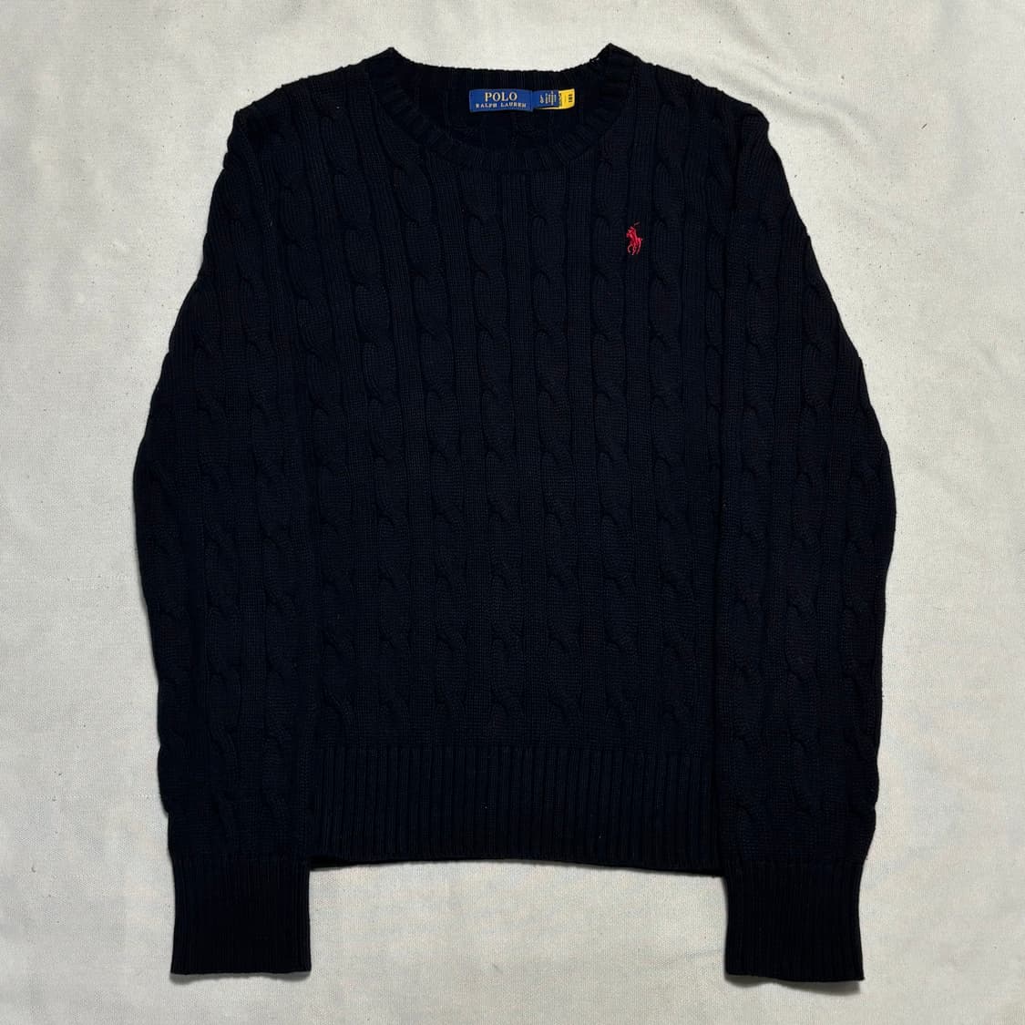 L 폴로랄프로렌 레드 포니 블랙 케이블 니트 상품이미지2