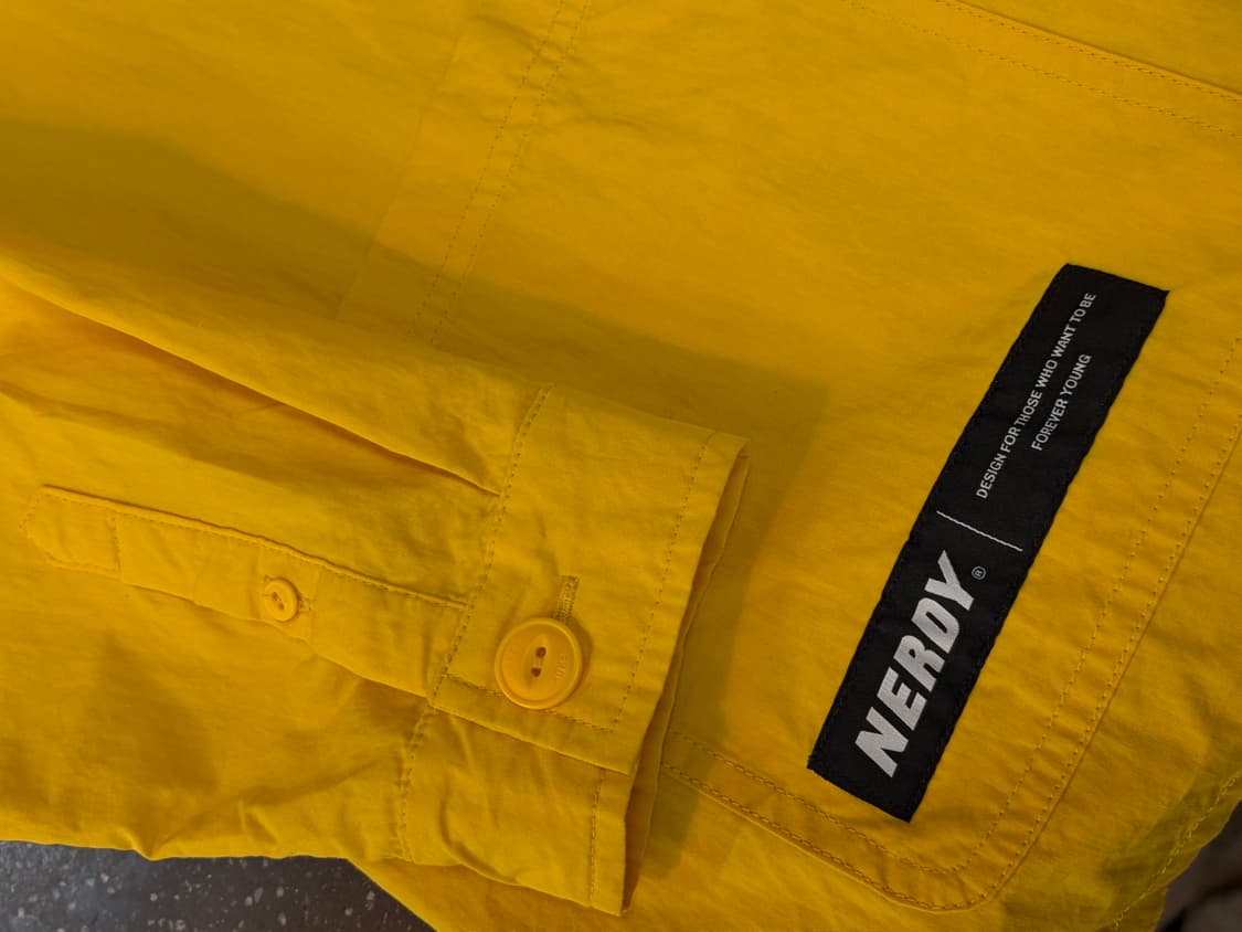 널디 링클 오버핏 포켓 셔츠 자켓 아우터 옐로우 상품이미지6