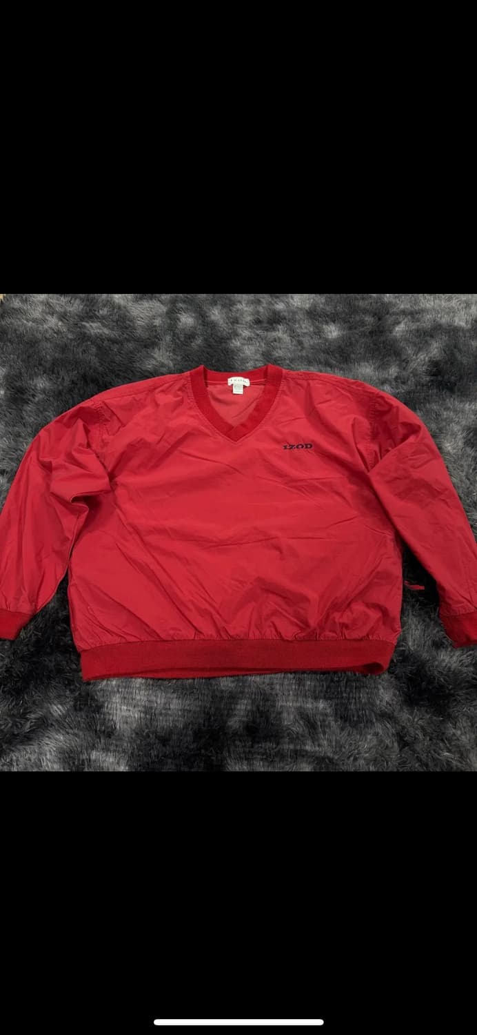 투티/0084 IZOD 브이넥 바람막이 레드 웜업 상품이미지1