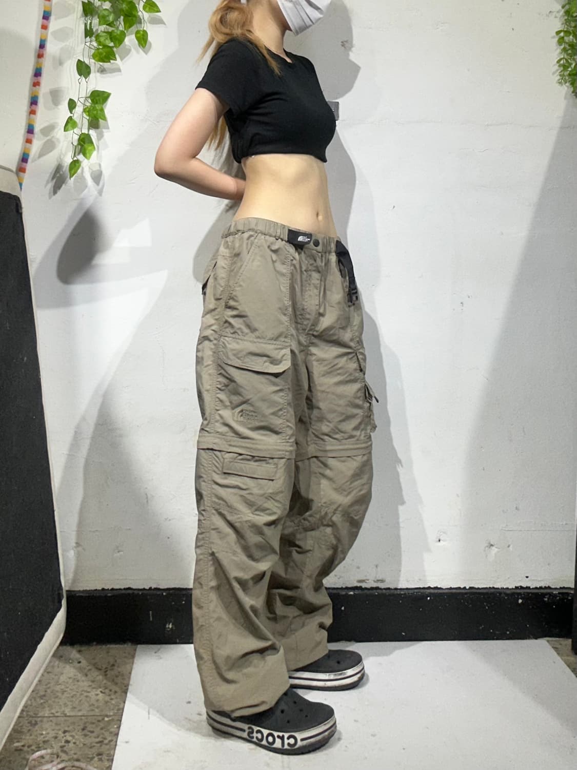 노스페이스 베이지 무릎 절개 포인트 카고 트랙 팬츠 M 상품이미지1
