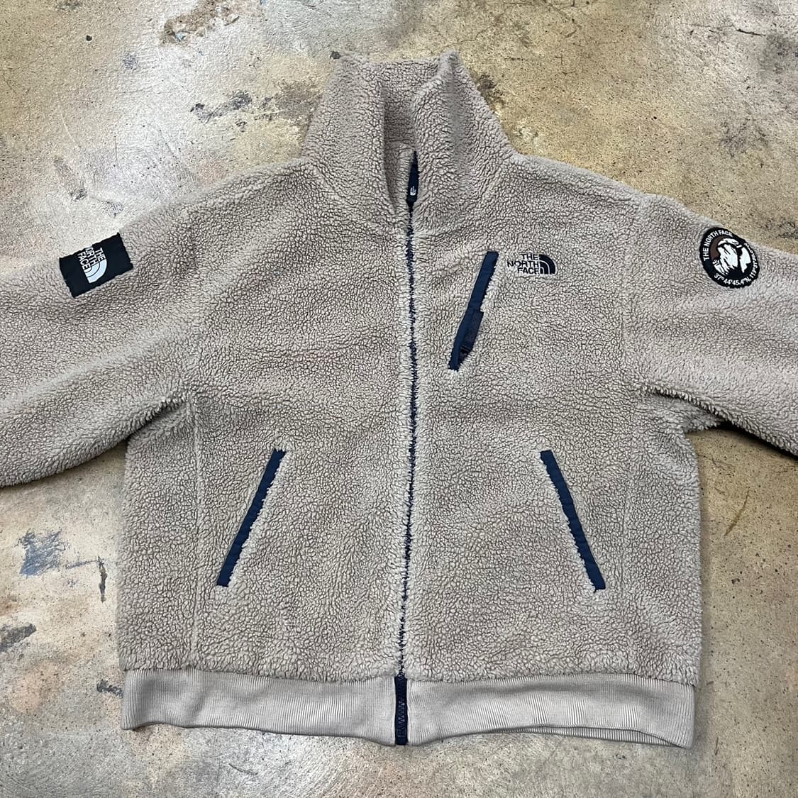 [정품/M] 노스페이스 뽀글이 플리스 자켓 베이지 b15 상품이미지3