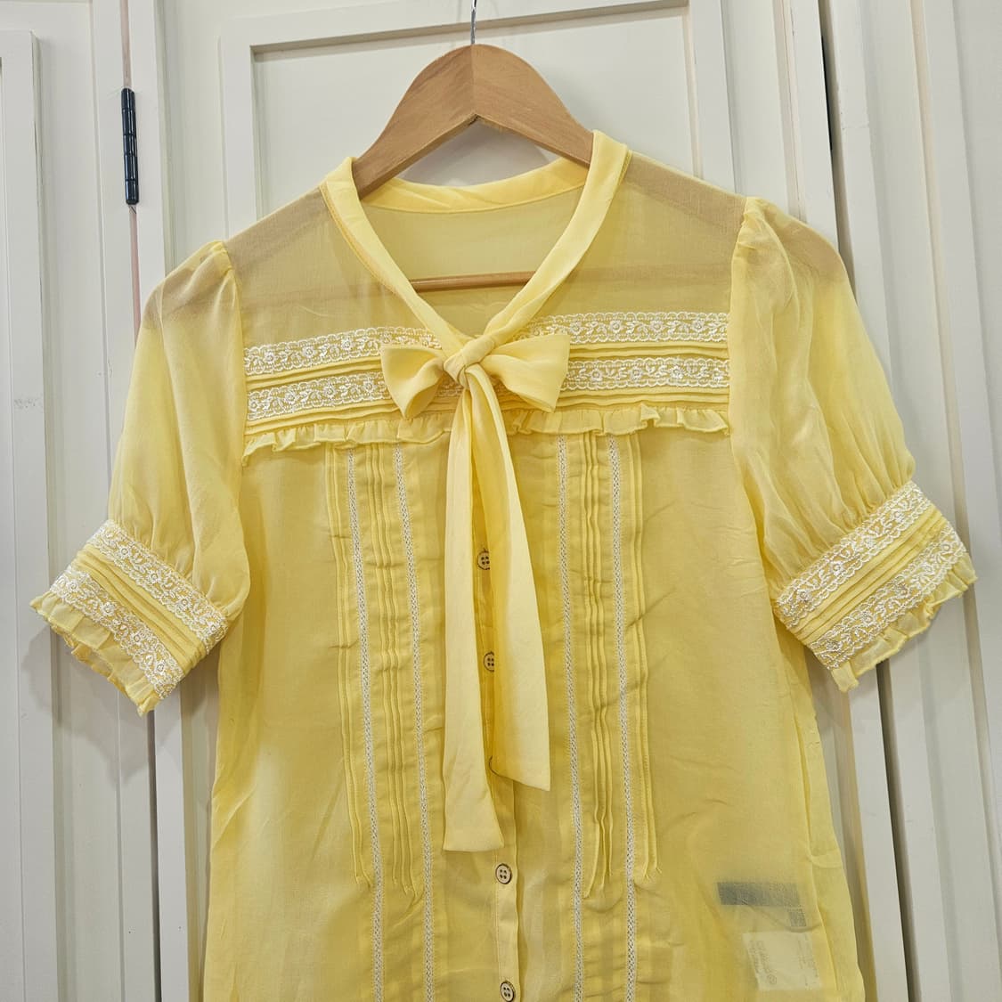 리본 레이스 쉬폰 블라우스 상품이미지4