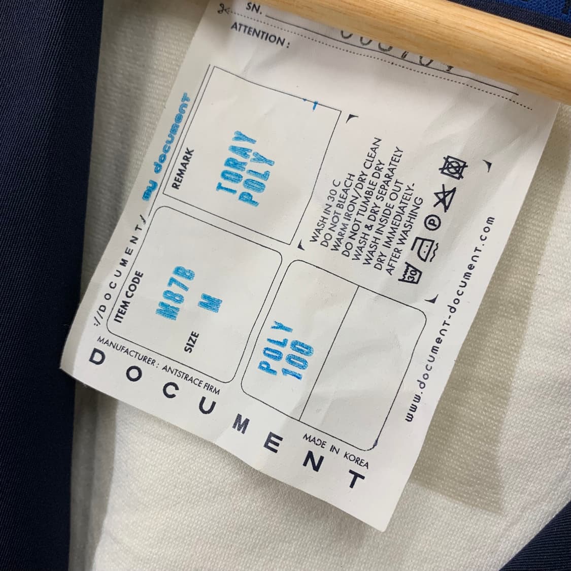 도큐먼트 네이비 블레이저 우드버튼 상품이미지5