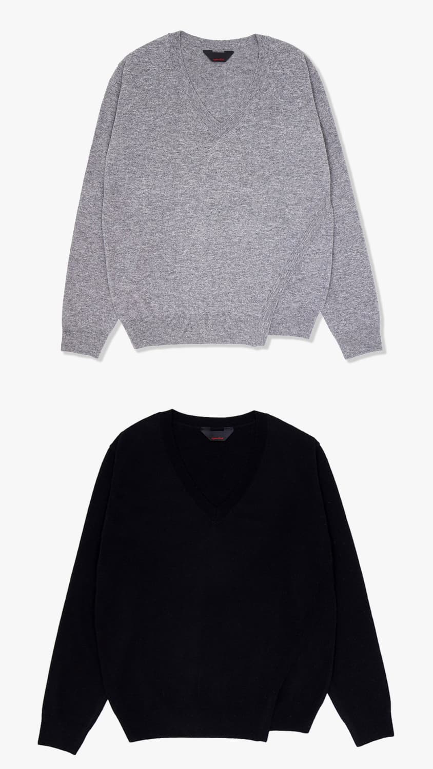 CAMELLIA V NECK - BLACK & GRAY (2개) 상품이미지1