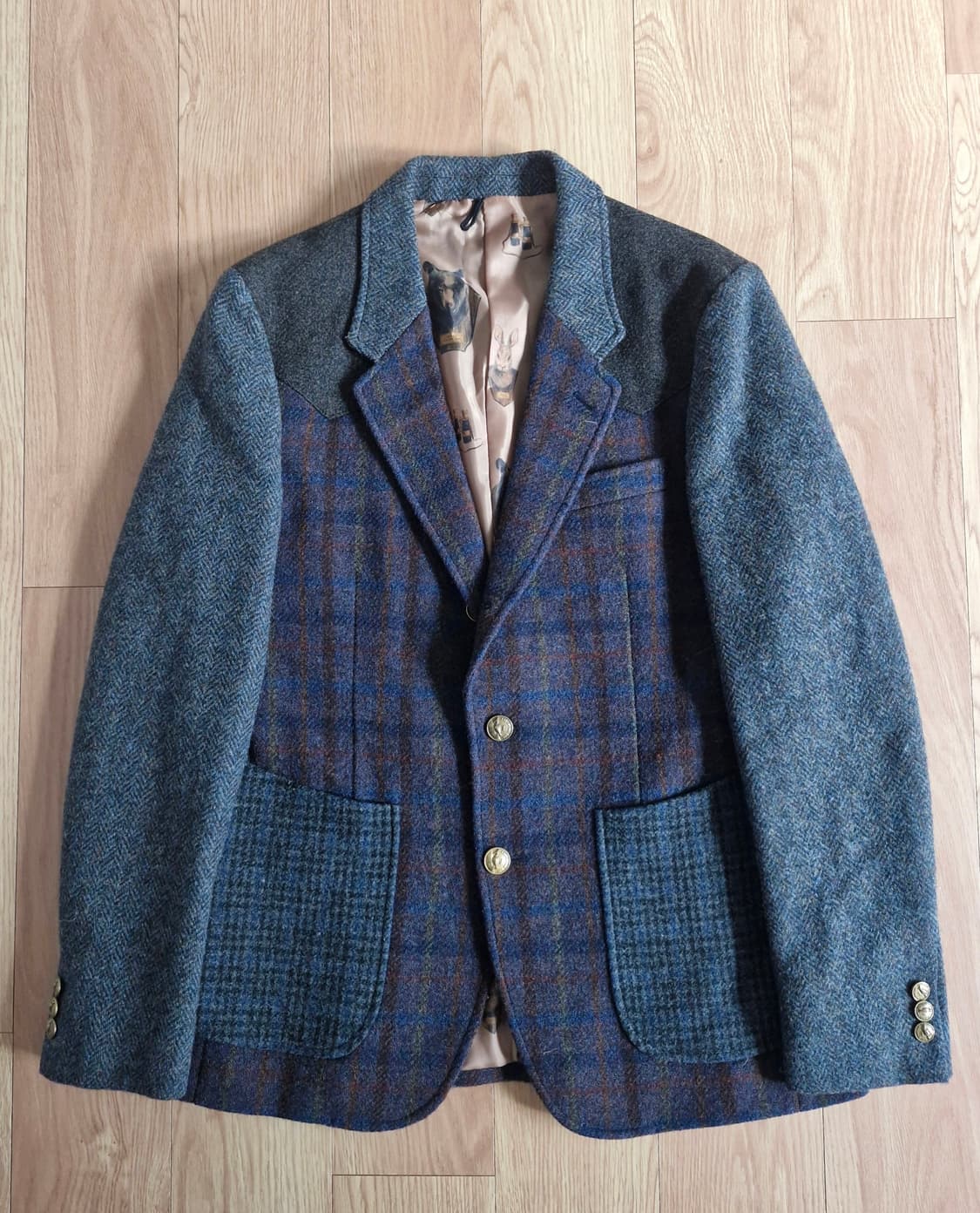 커스텀멜로우 체크 해리스 트위드 자켓  상품이미지2