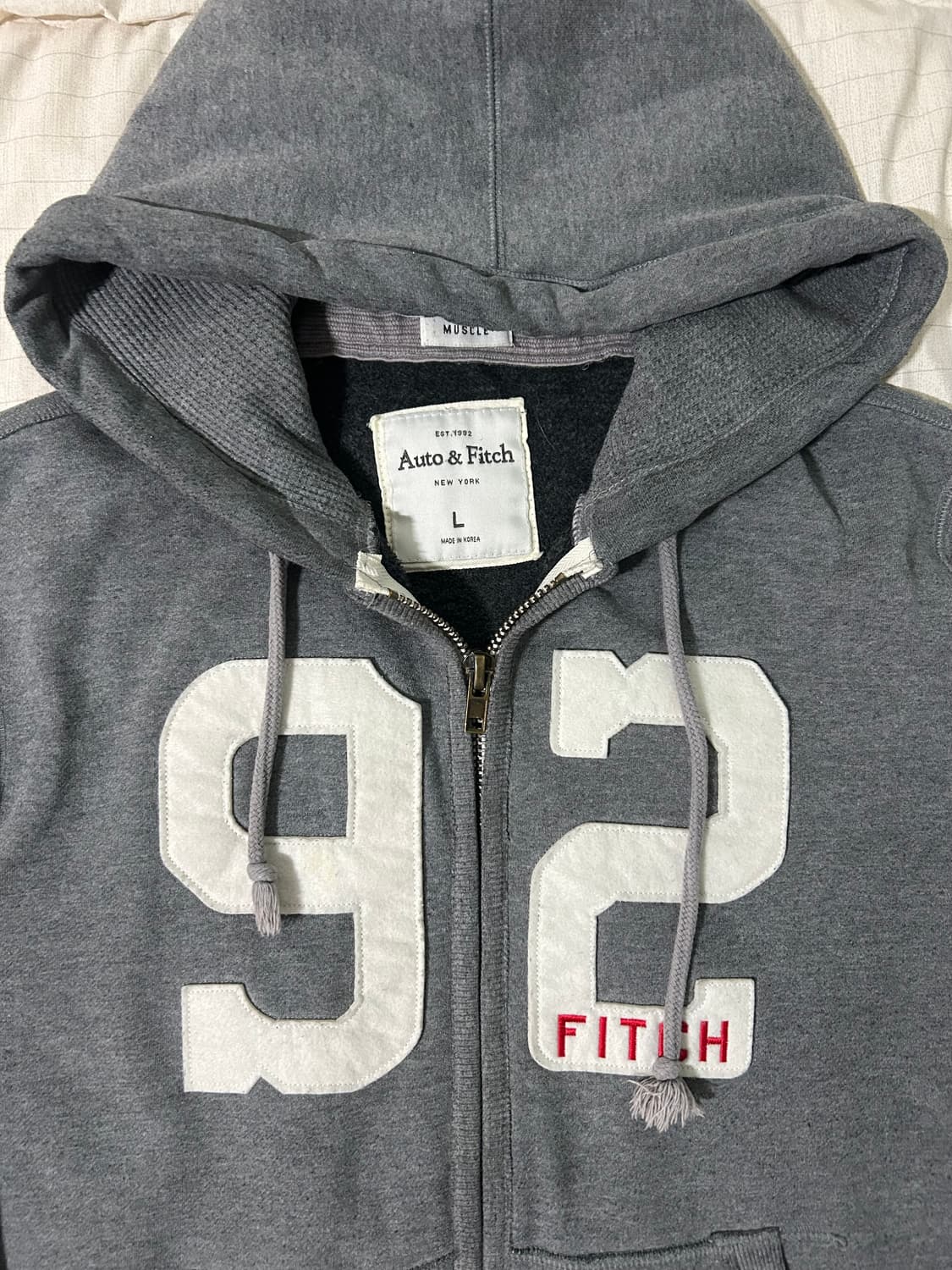 아베크롬비 92 패치 그레이 후드집업 상품이미지3