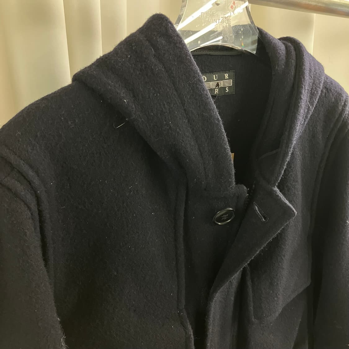 JPN VTG 빈티지 네이비 울 후드 코트 L 상품이미지3