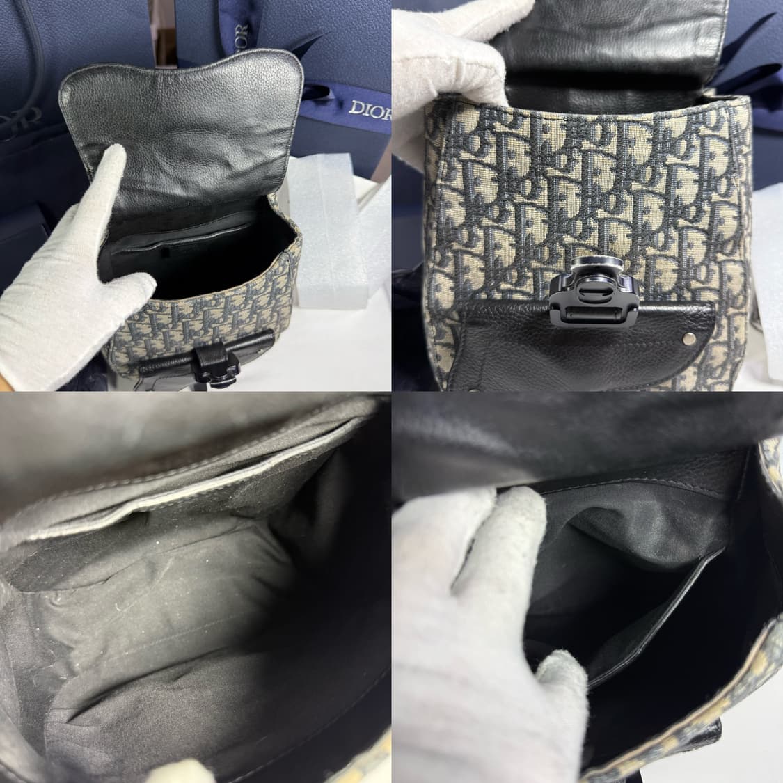 [풀구성] 디올 오블리크 자카드 그레인드 카프스킨 갤럽 슬링백 숄더백   상품이미지3