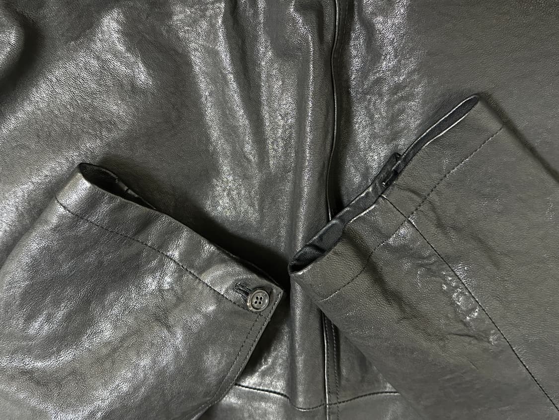 유스 워시드 레더 자켓 L 상품이미지6