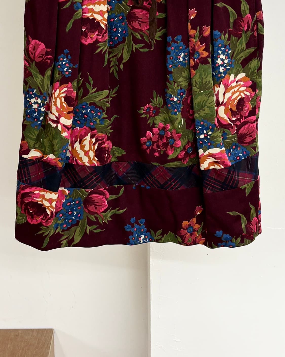 겐조 버건디 플로럴 웨이스트 스트랩 미디 스커트 상품이미지3