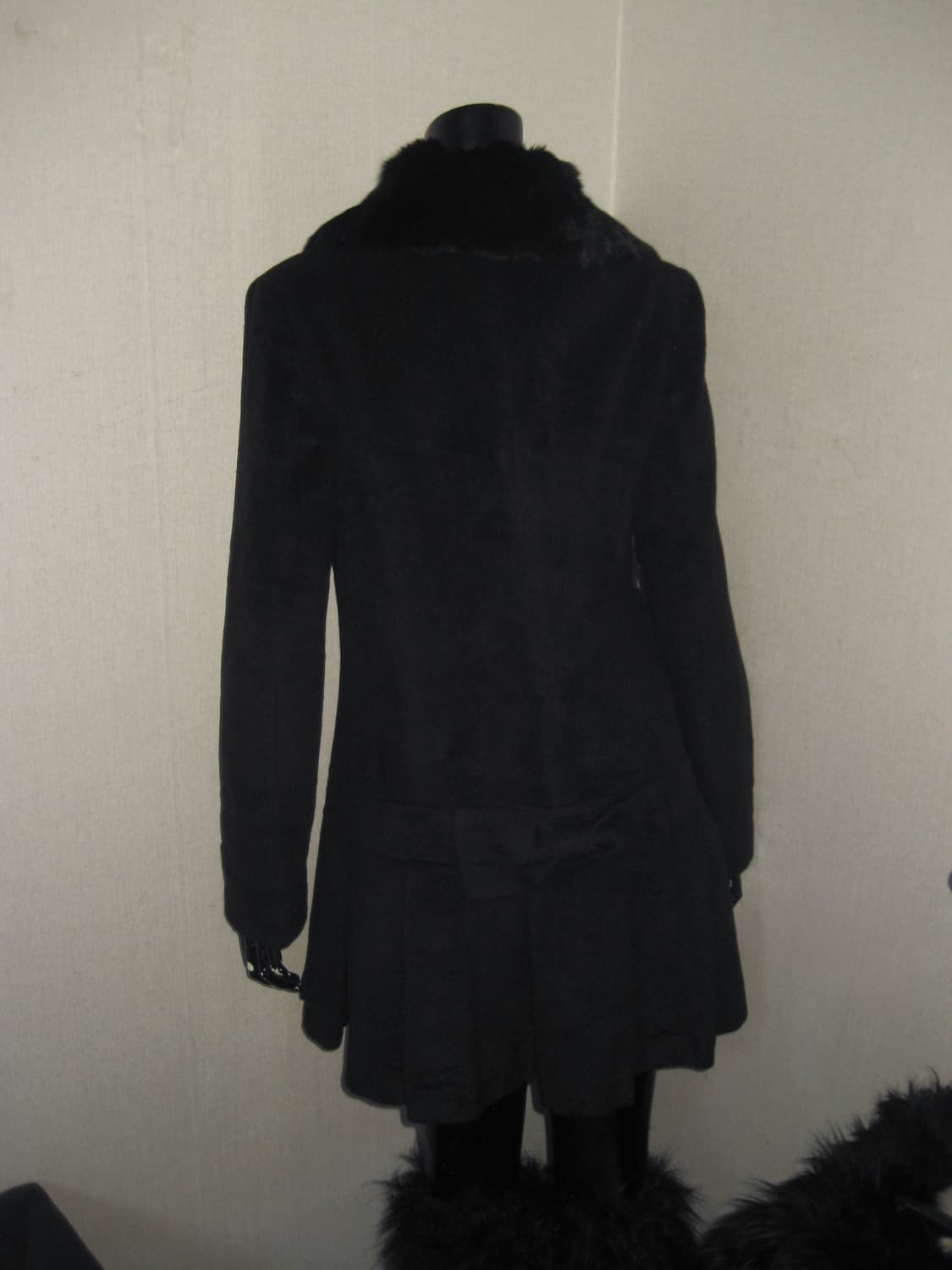 Deary 백리본 퍼 코트 블랙 디어리 디어마이러브 갸루 상품이미지5