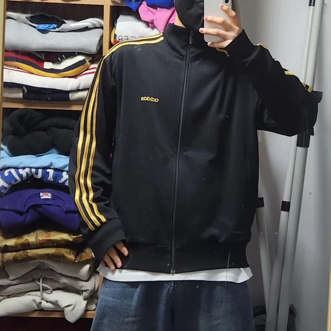 아디다스 삼선 블랙 트레이닝 져지 오버핏 자켓 상품이미지2