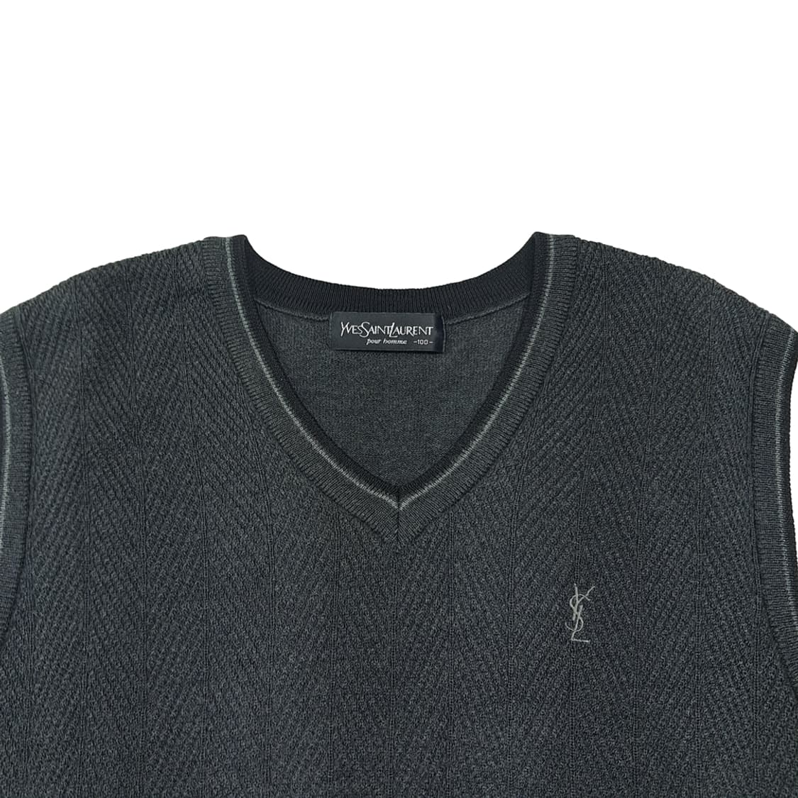 CK034 L 입생로랑 90s 한국판 차콜 조끼 베스트 상품이미지2