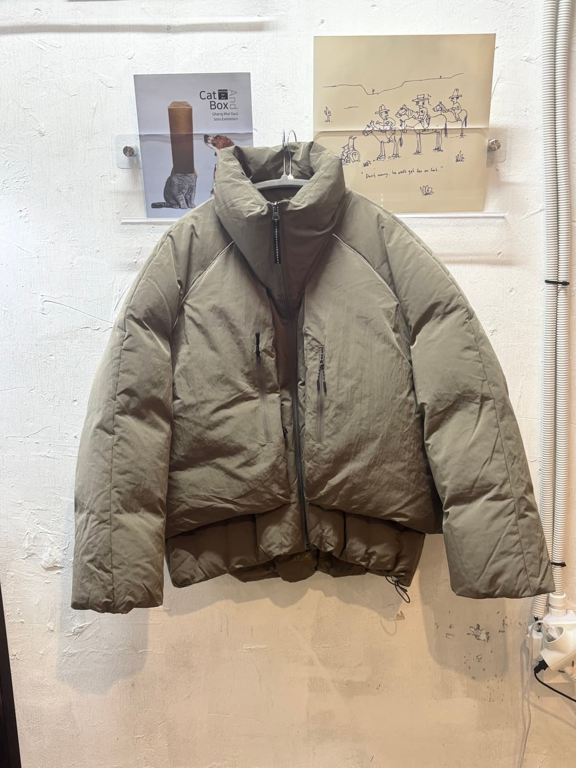 젠사이 하이넥 레이어드 덕다운 숏패딩 상품이미지3