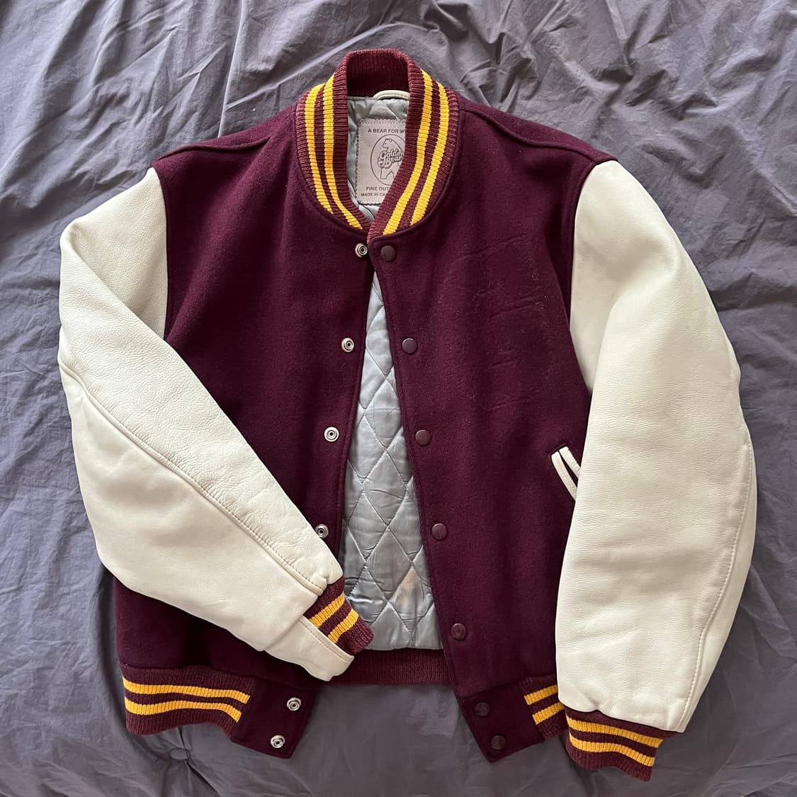 골든베어 바시티 자켓 M 버건디 상품이미지1