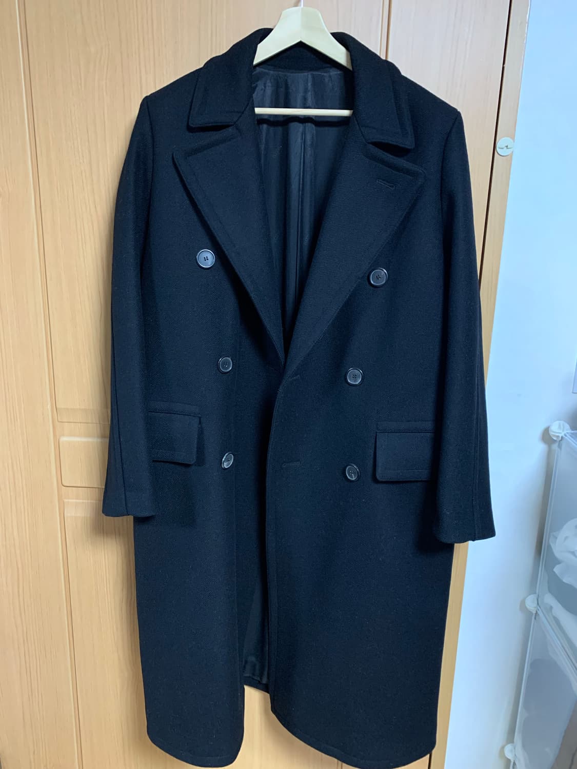 아미 AMI 남성 더블 코트 블랙 48 상품이미지1