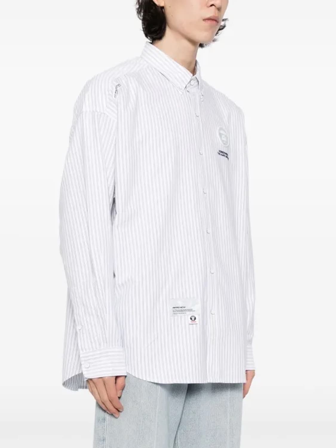 (L) Aape 스트라이프 코튼 옥스포드 셔츠 상품이미지2
