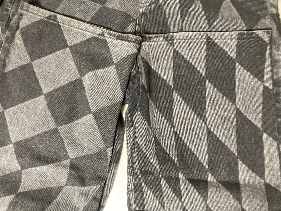 [새상품,L] 노매뉴얼 체커보드 데님 팬츠 블랙 상품이미지5