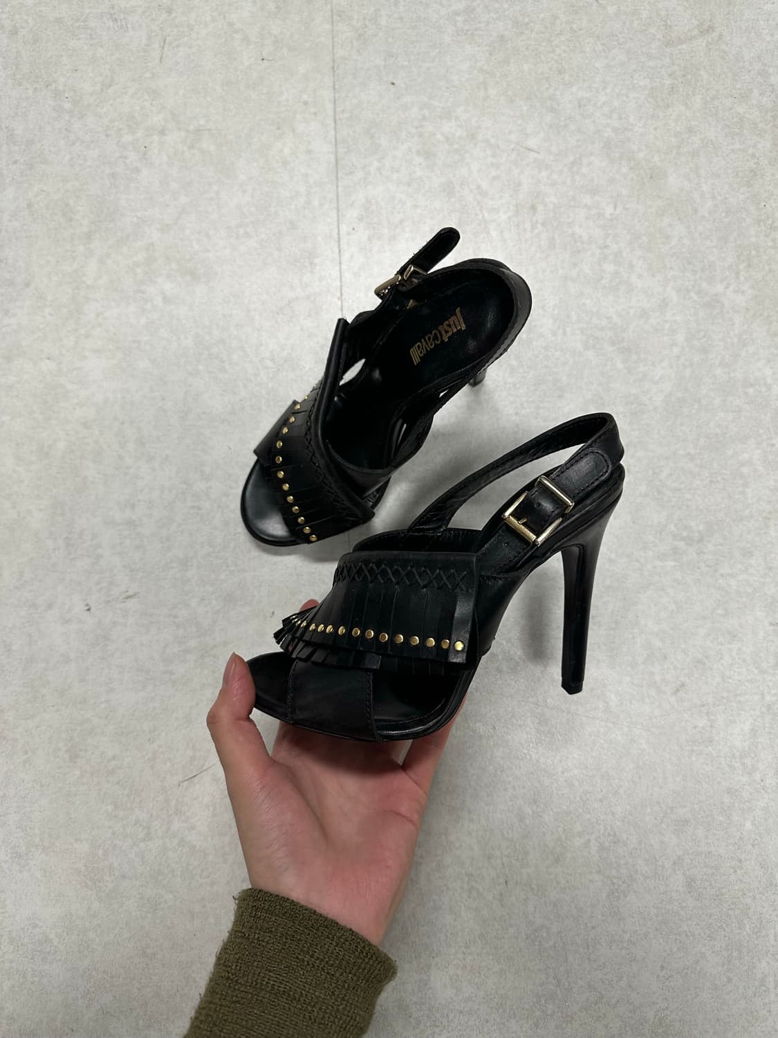 Just Cavalli 테슬 골드 스터드 힐 상품이미지1