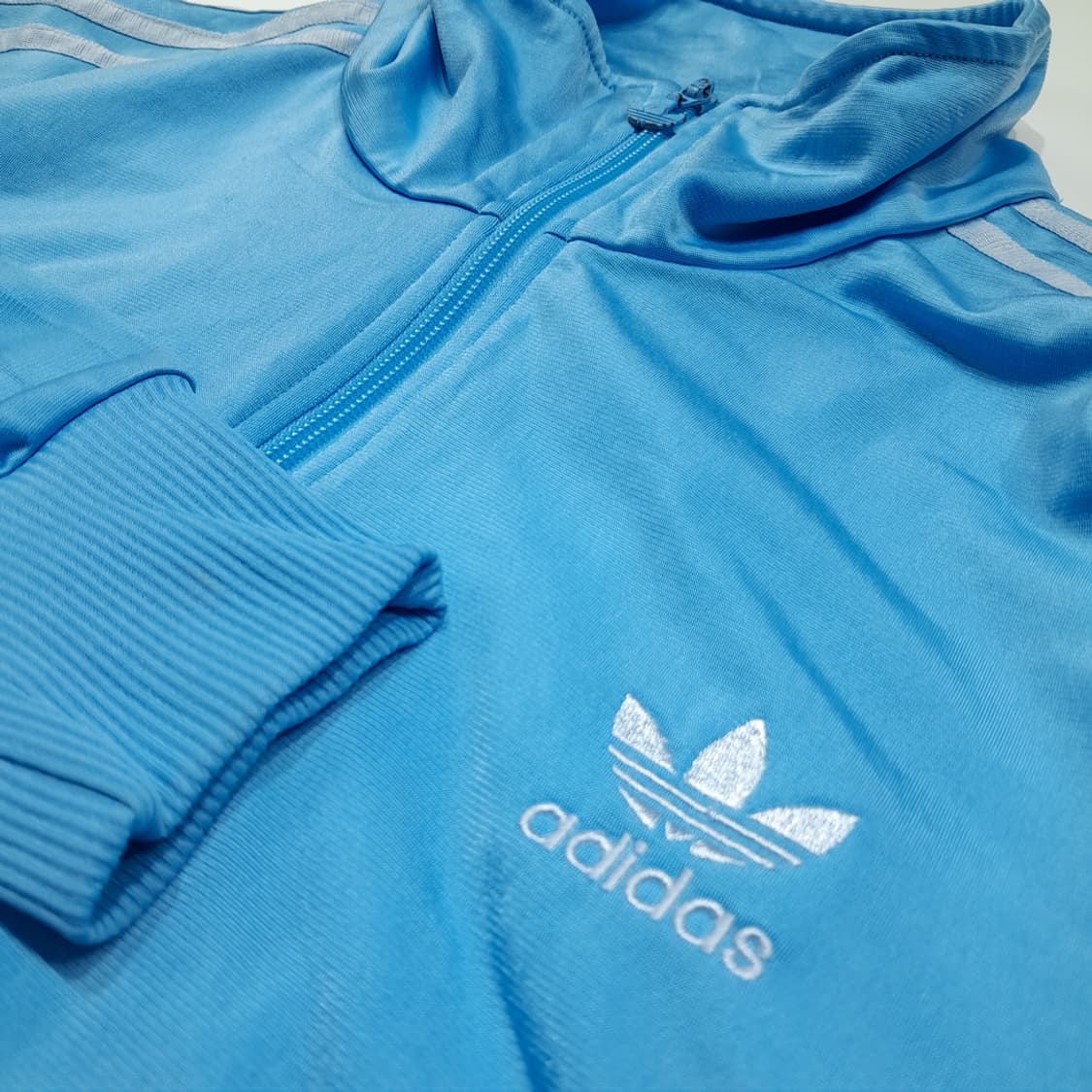 CL963 L 아디다스 90s 올드스쿨 빅트레포일 스카이블루 트랙자켓 상품이미지5
