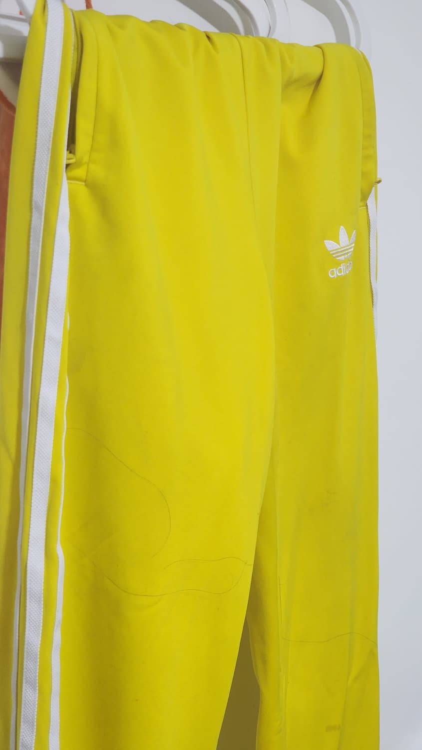 정품 아디다스 옐로우 삼선 팬츠 160 상품이미지3