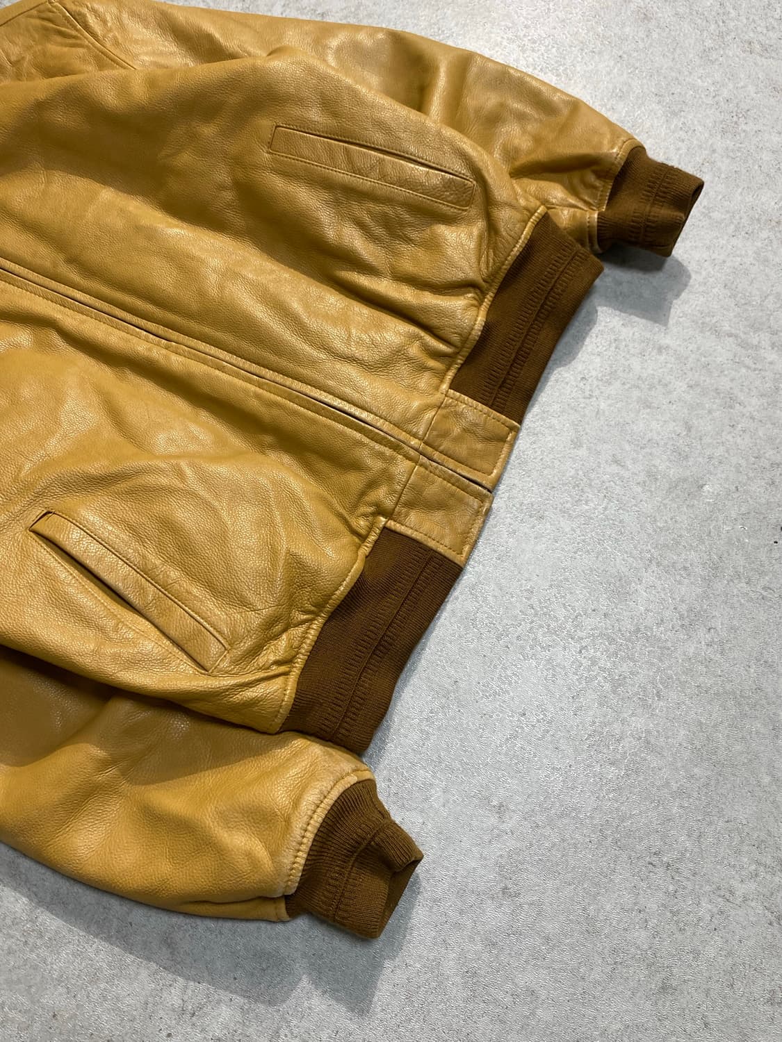 [L] 90-00s Vintage 빈티지 양가죽 레더 블루종 자켓 상품이미지3