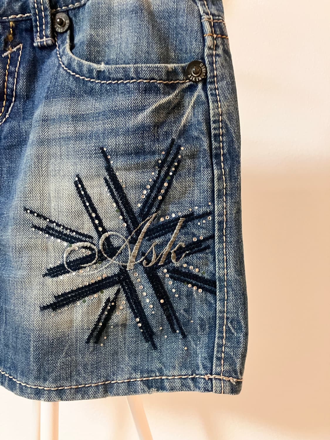 Ask 에스크 유니언잭 미니스커트 데님스커트 오네갸루 그런지  y2k 상품이미지5