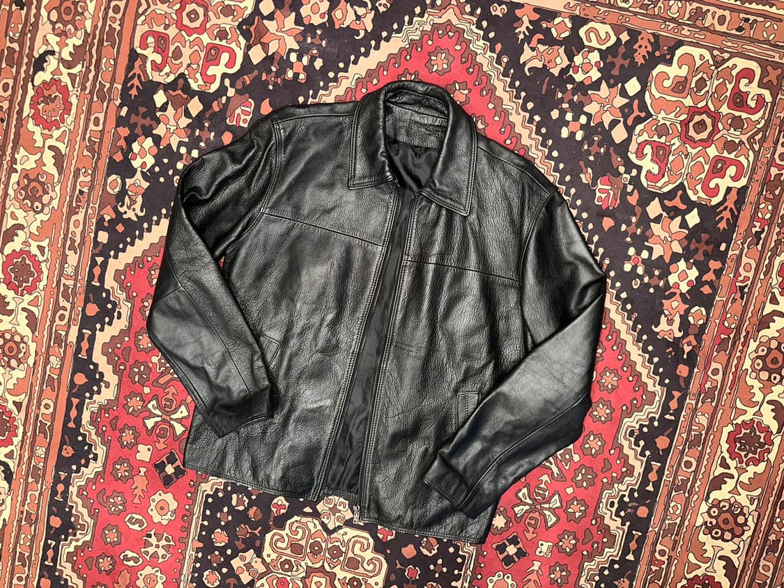 ( M-L ) 가죽자켓 레더자켓 봄버자켓 아메카지 워크웨어 빈티지가죽 상품이미지1