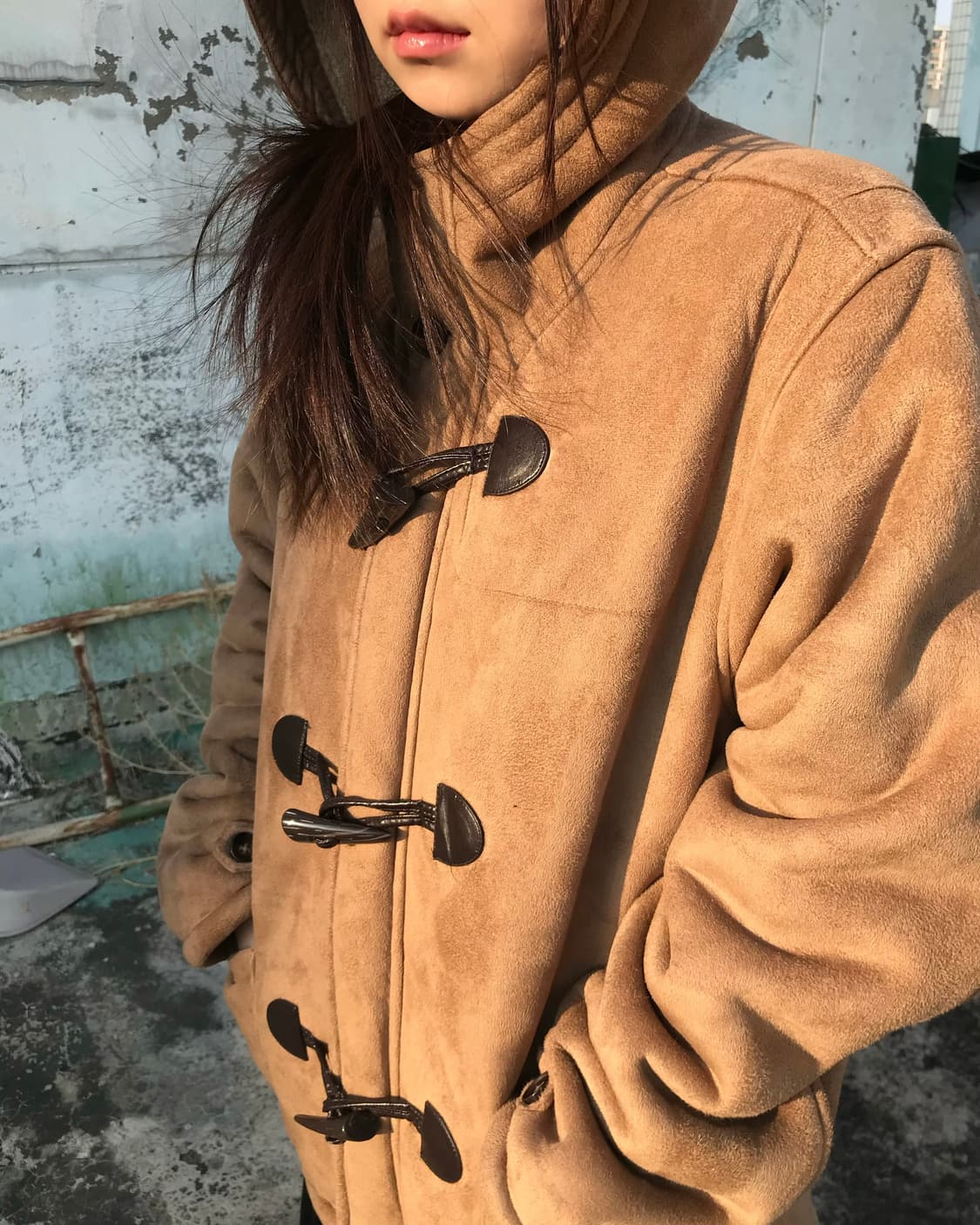 카라멜 더블 후드 코트  상품이미지4