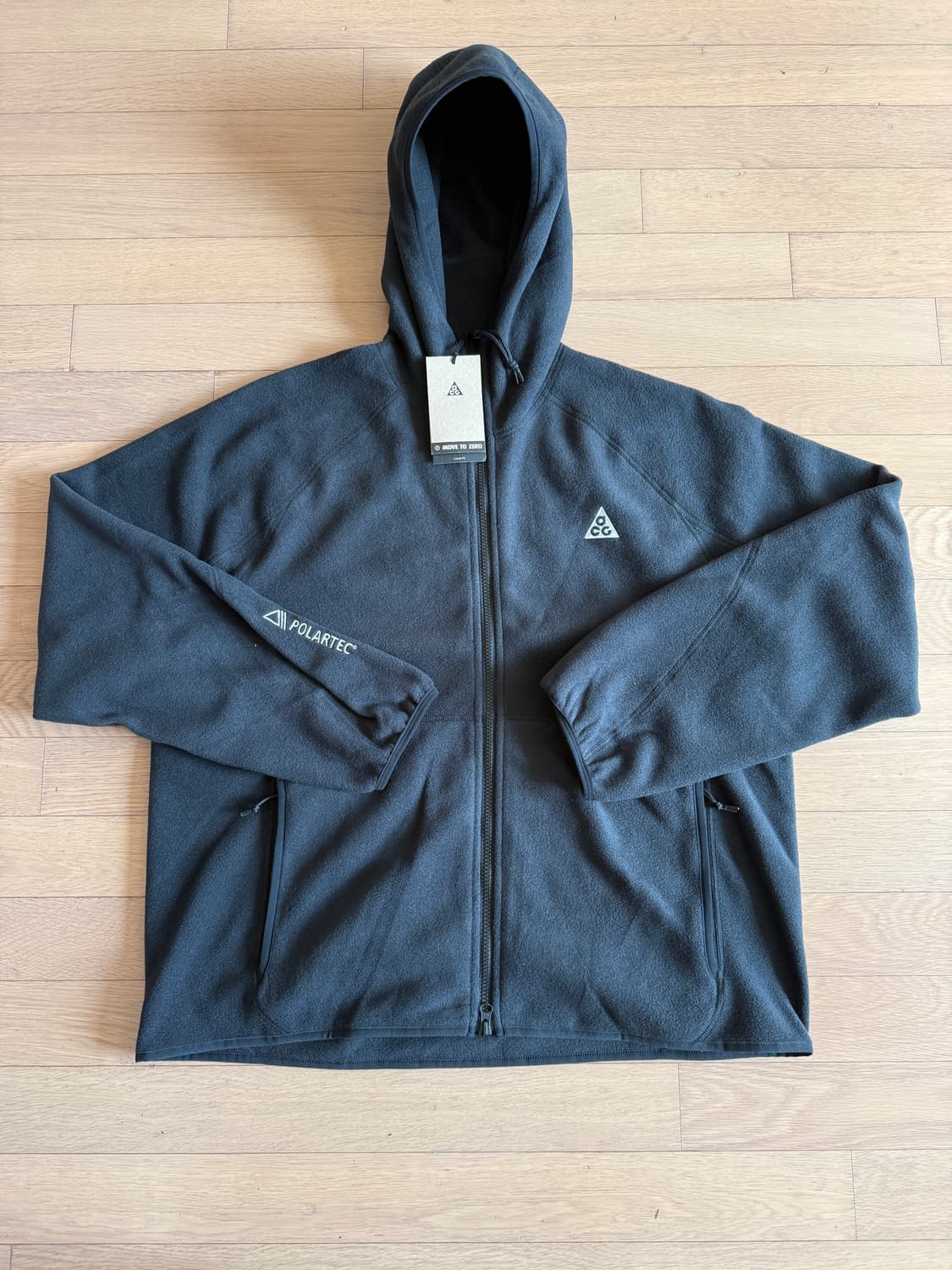 [L] 나이키 acg 울프 트리 플리스 후드 집업 블랙 상품이미지1