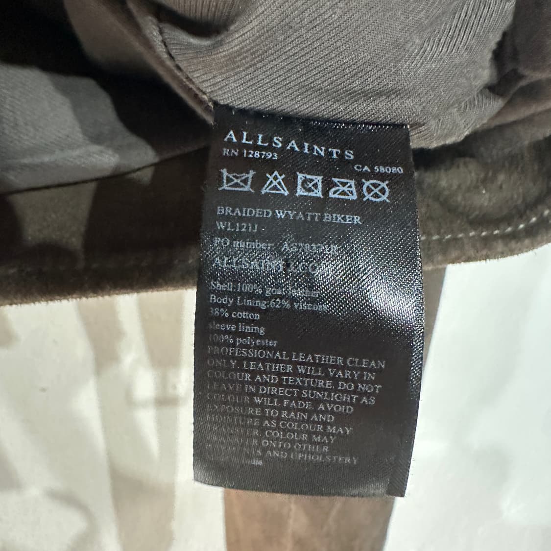 올세인츠 염소가죽 스웨이드 라이더 자켓 여성S 상품이미지4