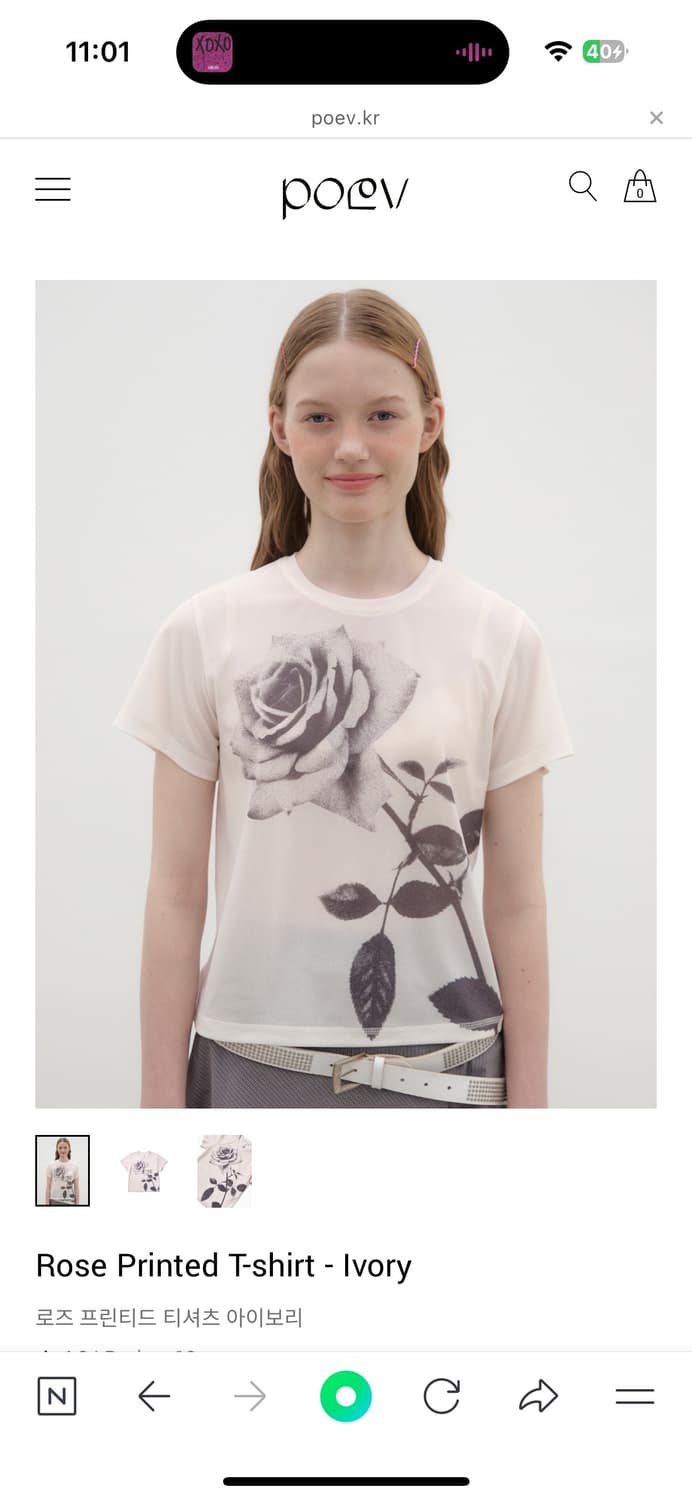 포에브 Poev rose printed T-shirt 상품이미지1