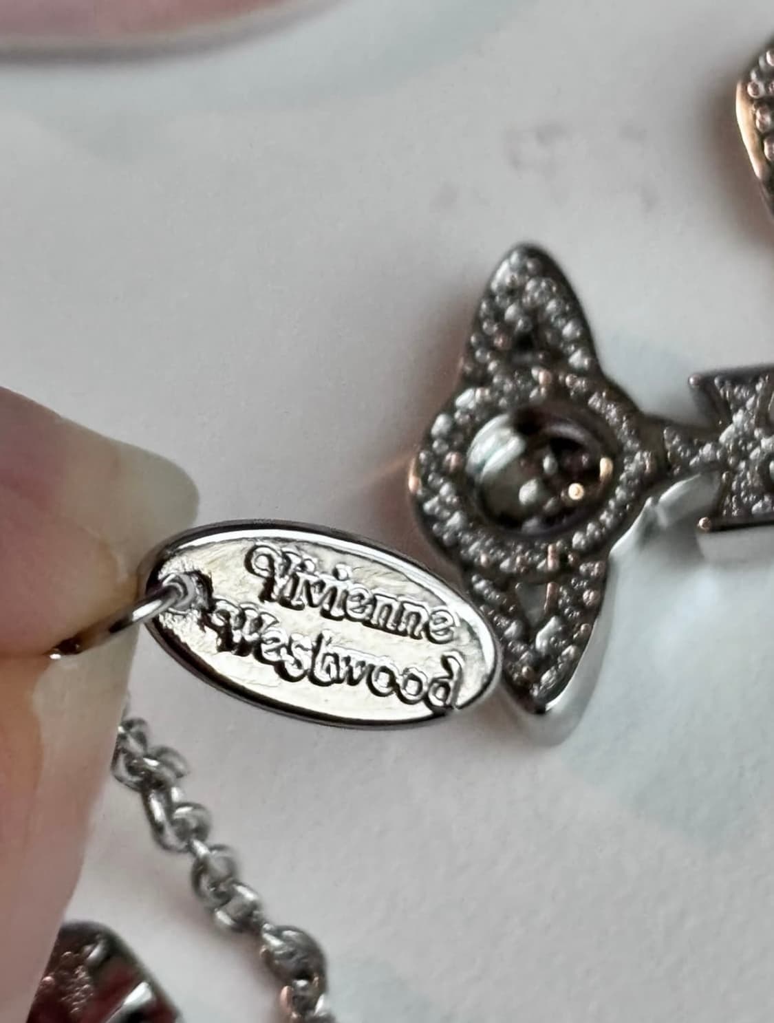 비비안웨스트우드 아카이브 큐빅 세이프티핀 orb 팬던트 목걸이 상품이미지5