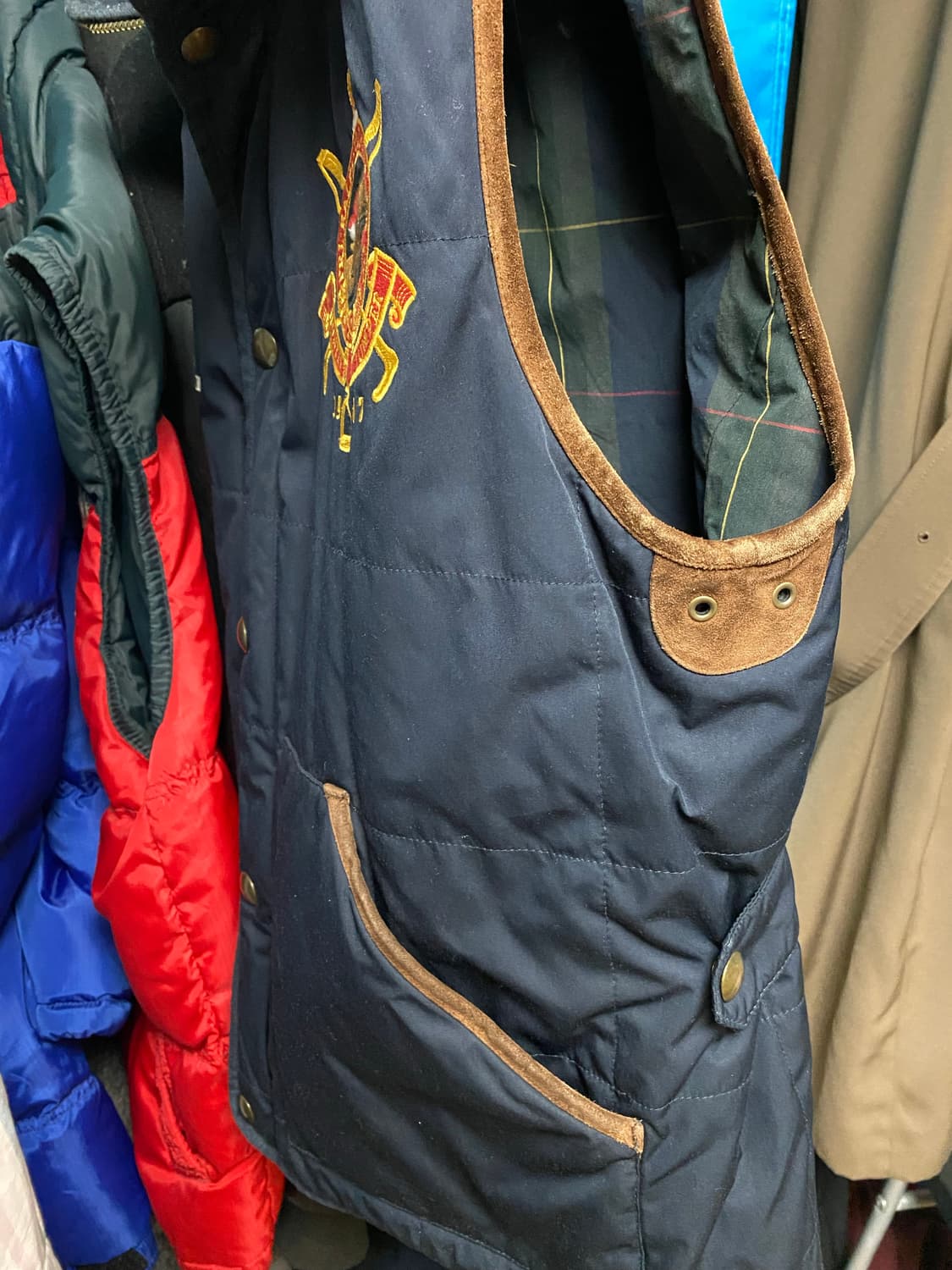 폴로 랄프로렌 잉글랜드 헌팅클럽 스웨이드 베스트자켓 XL 상품이미지4