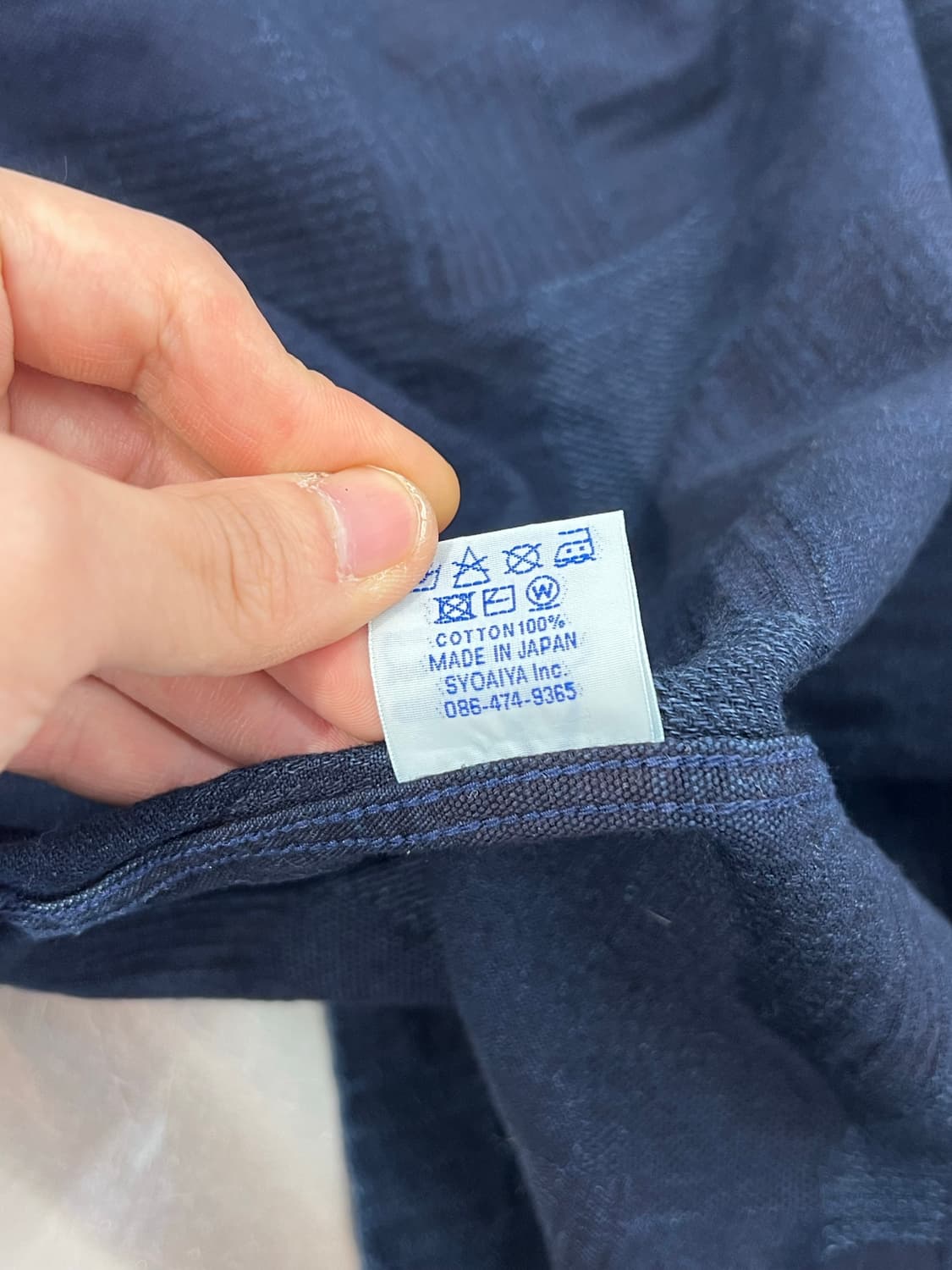쇼아이야 인디고 블루 체커보드 포켓 셔츠 상품이미지9