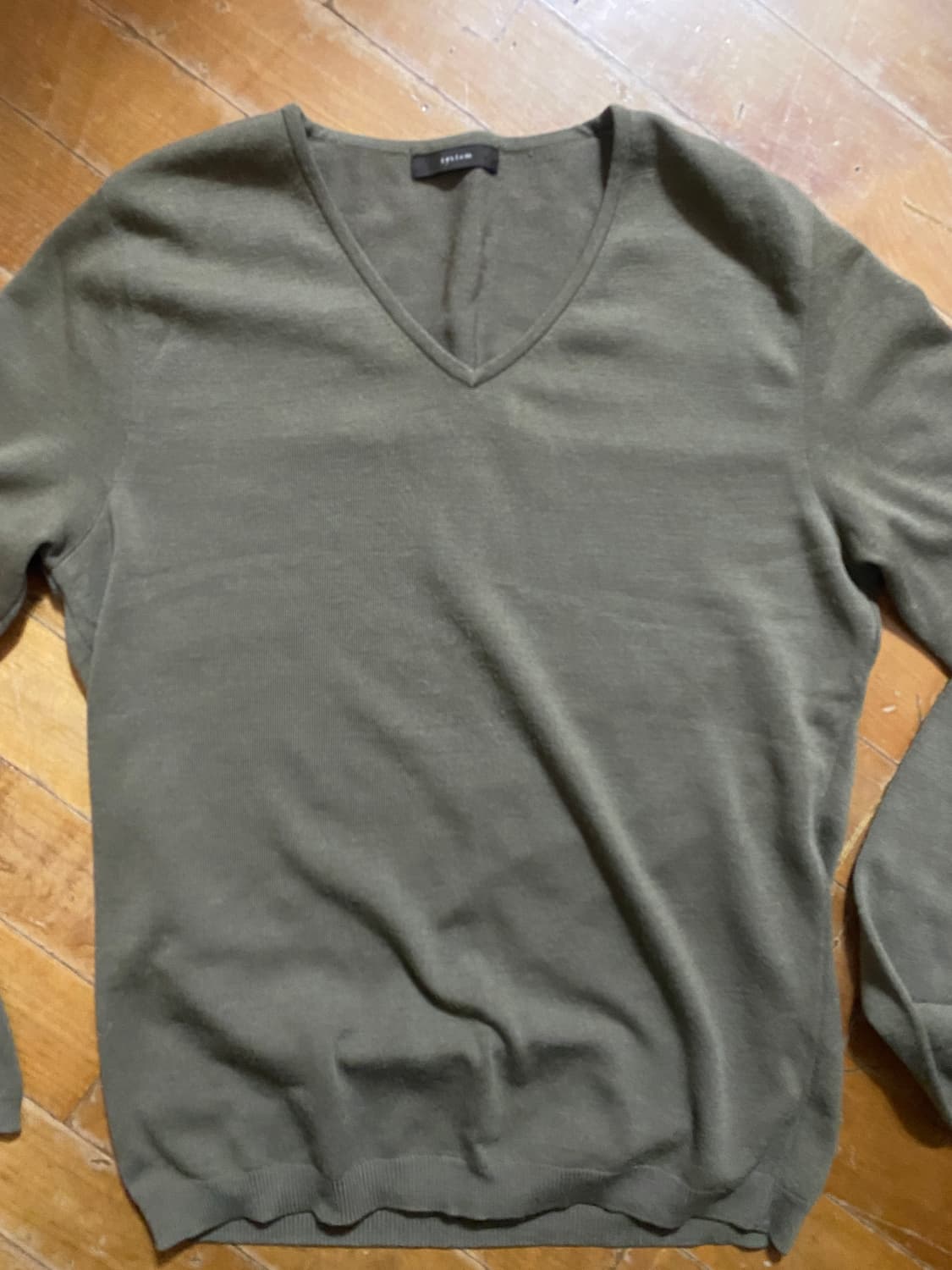 System 옴므 남성 울 니트 카키 (100) 상품이미지1