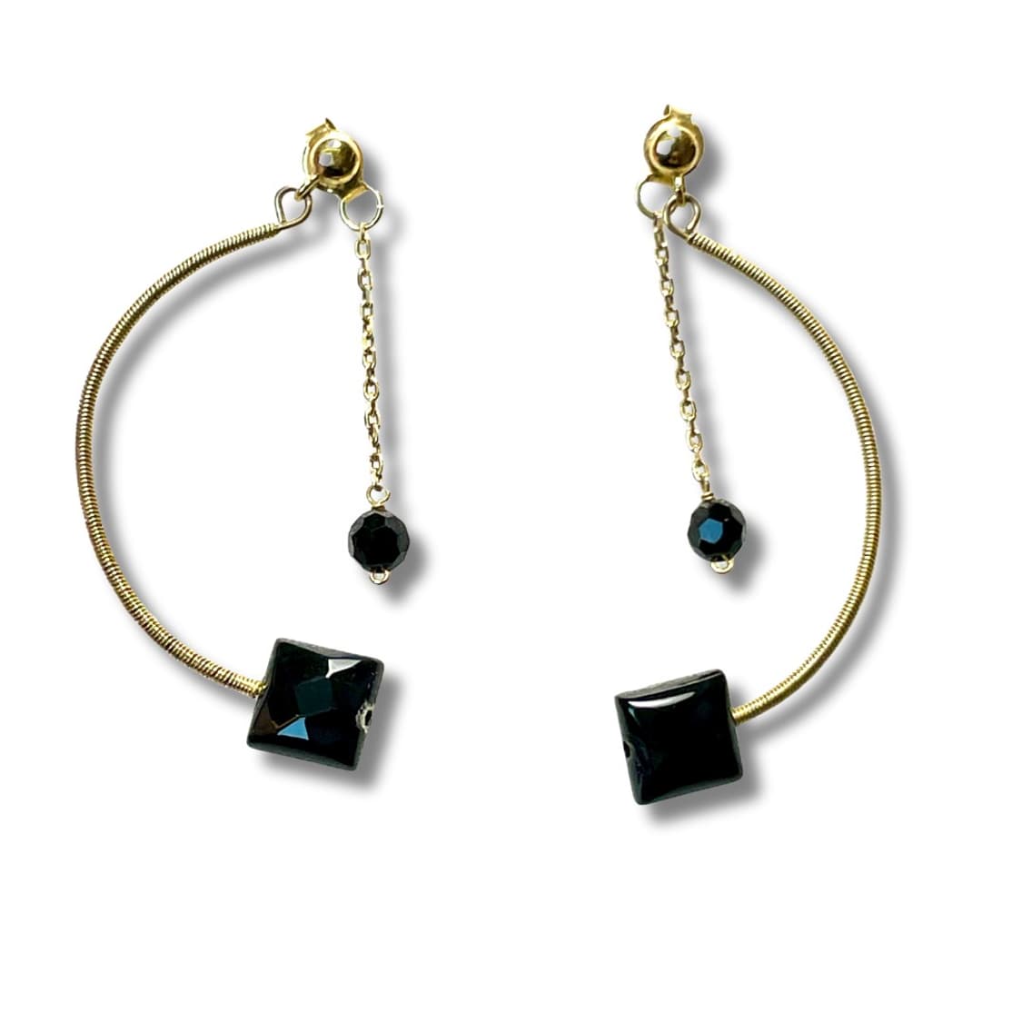 Black & Gold Drop Earrings 상품이미지1